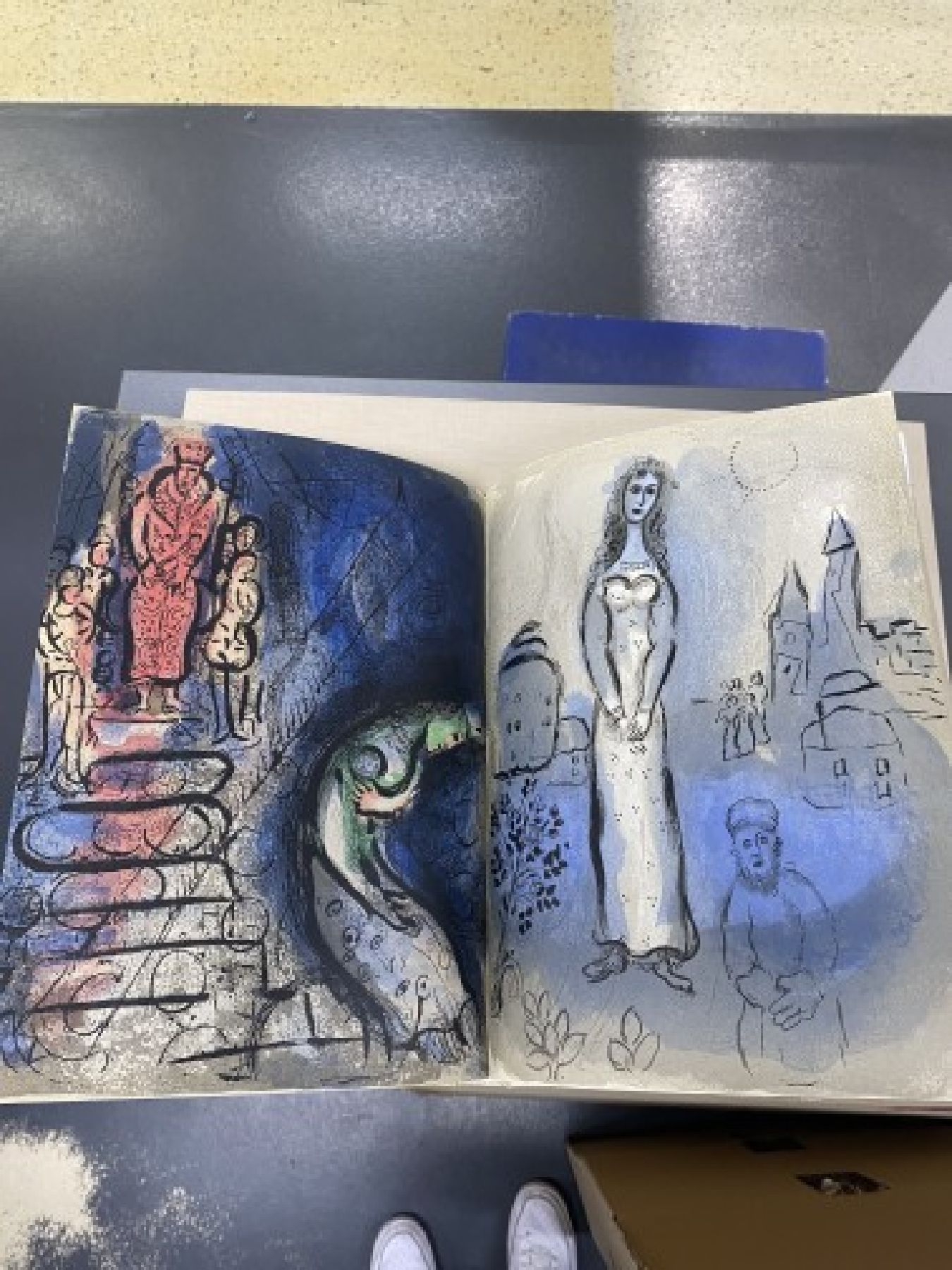 Detail t: Marc Chagall, 1887-1985, Dessins pour la bible, Verve No. 37-38, Paris 1960, Hardcover, mit 24 Original-Farblithographien von Marc Chagall, Erste ...