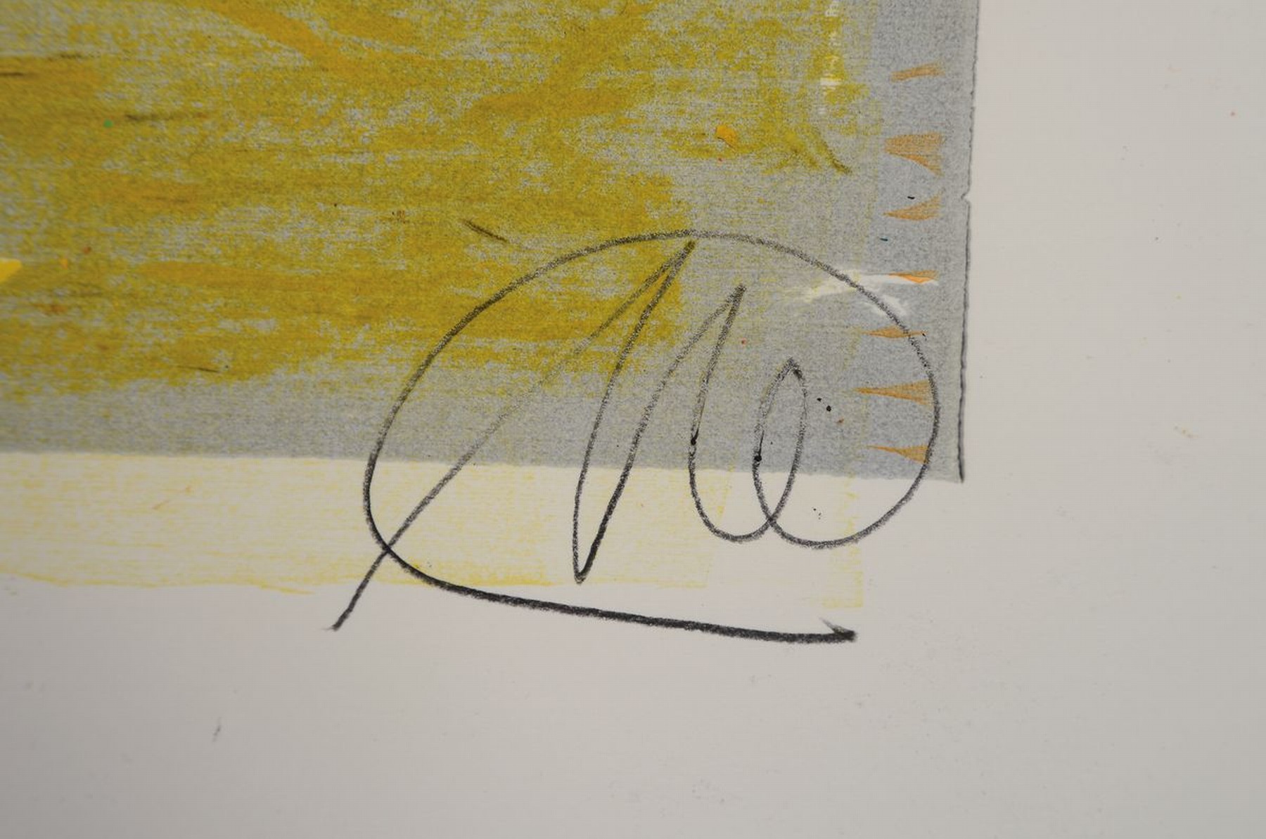 Detail a: Markus Lüpertz, geb. 1941, Kentaur, Mischtechnik über Grafik, Ölkreide und Farbe auf Papier, monogrammiert, 70 x 94 cm, Blattgröße, mit ...