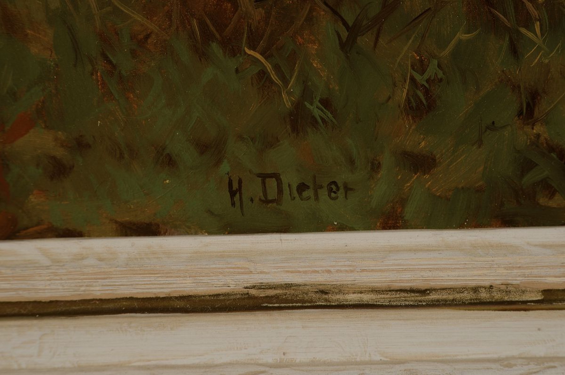 Detail a: Hans Dieter, 1881-1968, Landschaft, Öl/Lwd, links unten sign., R. ca, 100x73 cm , dazu Buch