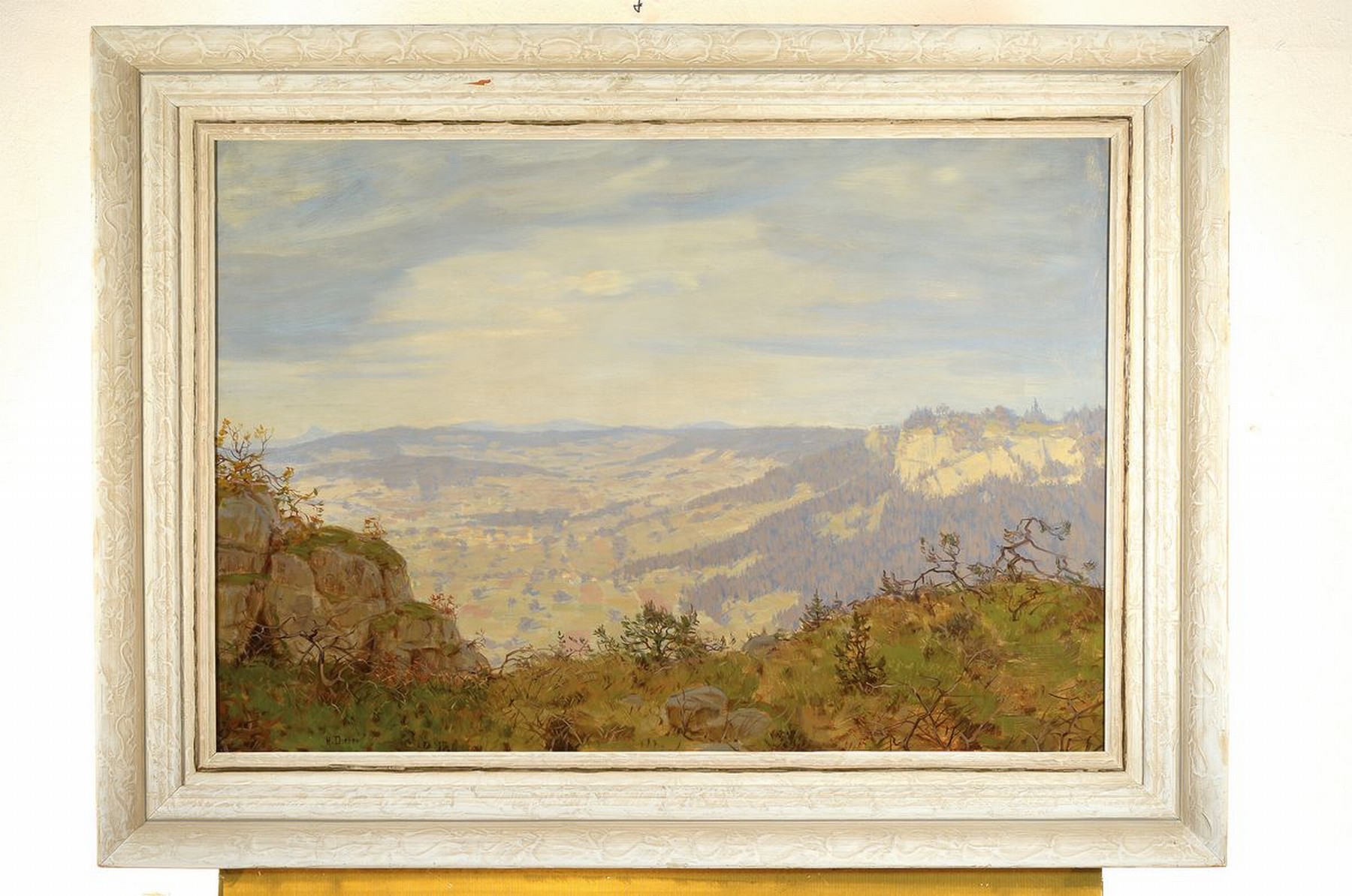 Detail k: Hans Dieter, 1881-1968, Landschaft, Öl/Lwd, links unten sign., R. ca, 100x73 cm , dazu Buch