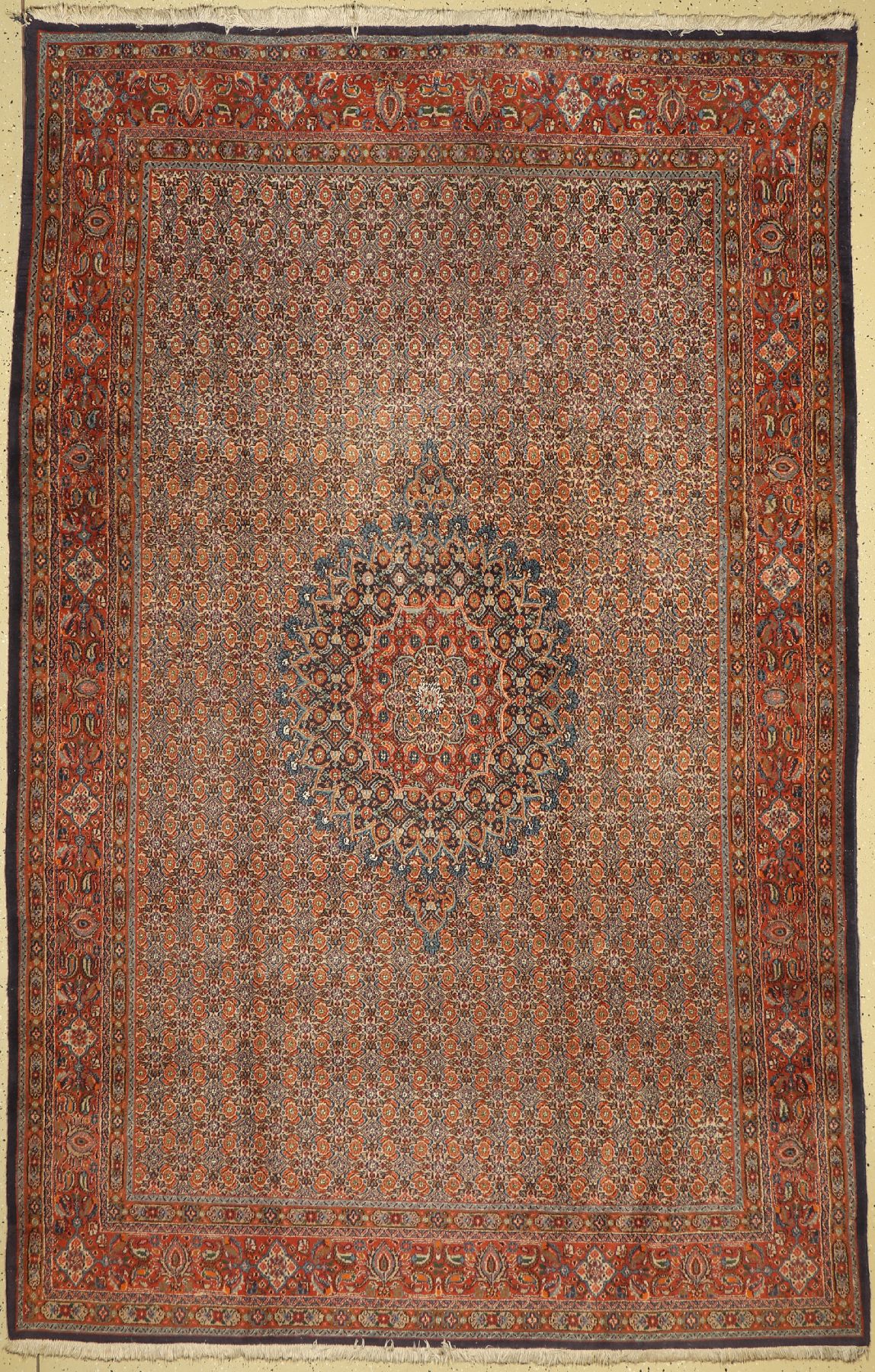 Mud fein, Persien, ca. 50 Jahre, Korkwolle mit Seide, ca. 290 x 188 cm, EHZ: 3-4