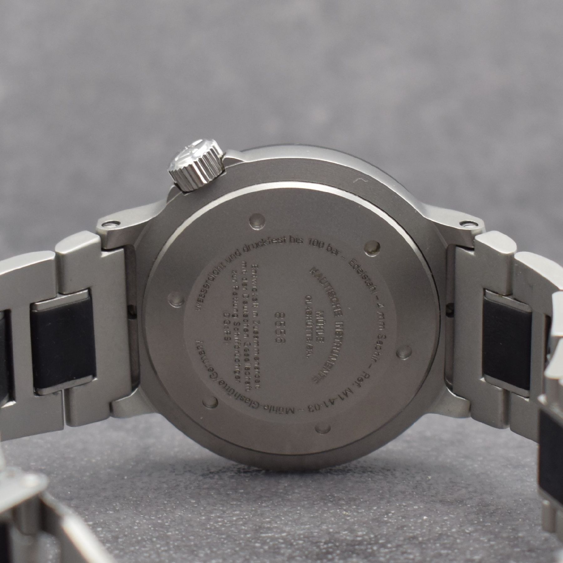 Detail f: MÜHLE GLASHÜTTE/SA. Nautische Instrumente Herrenarmbanduhr Modell S.A.R. Rescue-Timer Referenz M1-41-00, Automatik, verschr. Edelstahlgeh. inkl. ...