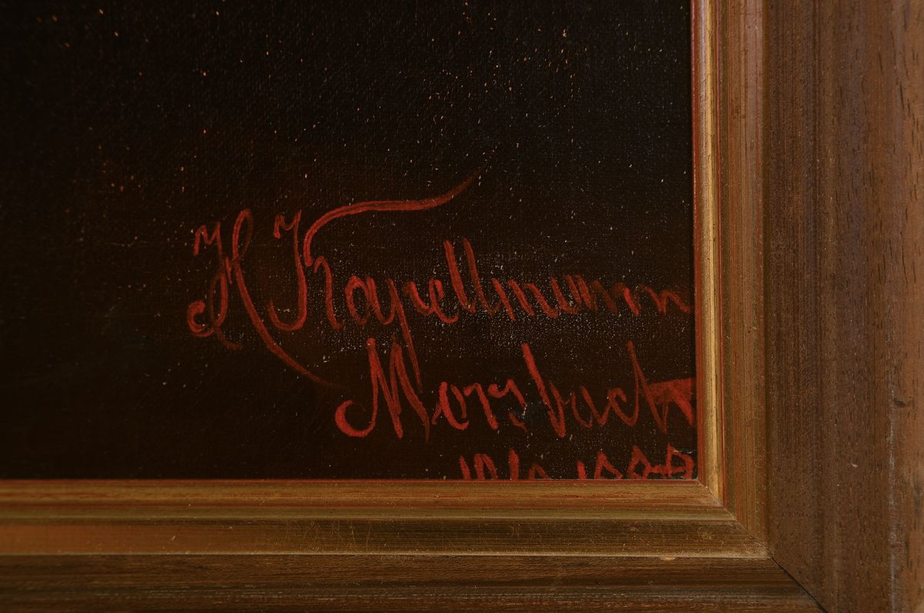 Detail a: Hermann Kapellmann, deutscher Maler, 19./20. Jh., der gekreuzigte Christus, Öl/Lwd, rechts unten signiert, ca. 73x56cm, R. ca. 81x65cm