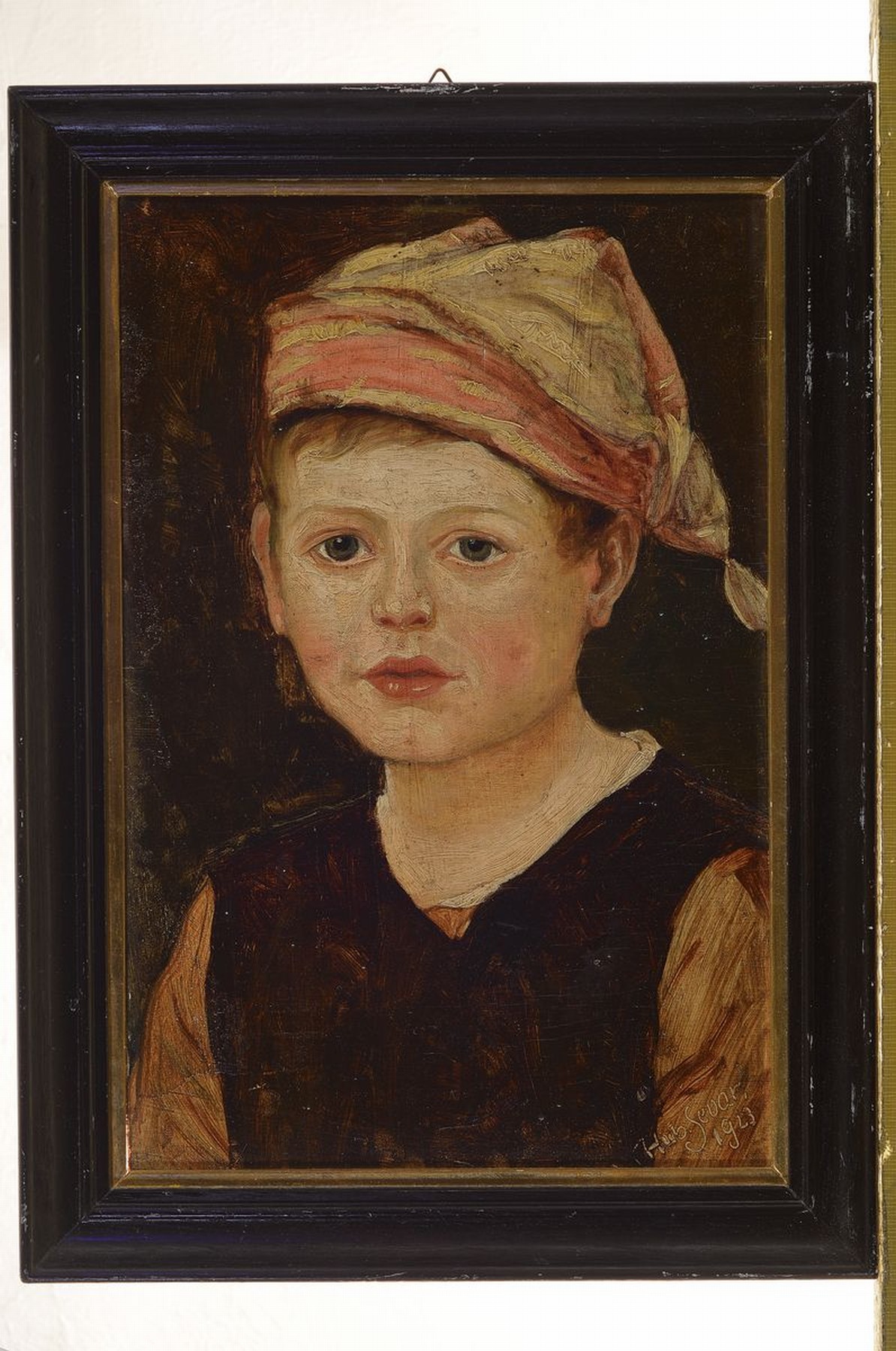 Detail a: Hubert Sevar, datiert 1923, 2 Pendants mit Kinderporträts, Öl/Holz, eines signiert und dat., je ca. 32x21cm, R. ca. 36.5x26.5cm