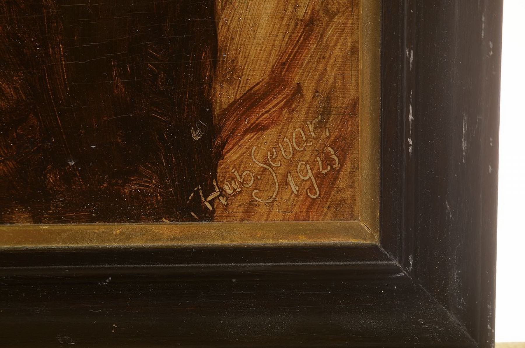 Detail b: Hubert Sevar, datiert 1923, 2 Pendants mit Kinderporträts, Öl/Holz, eines signiert und dat., je ca. 32x21cm, R. ca. 36.5x26.5cm