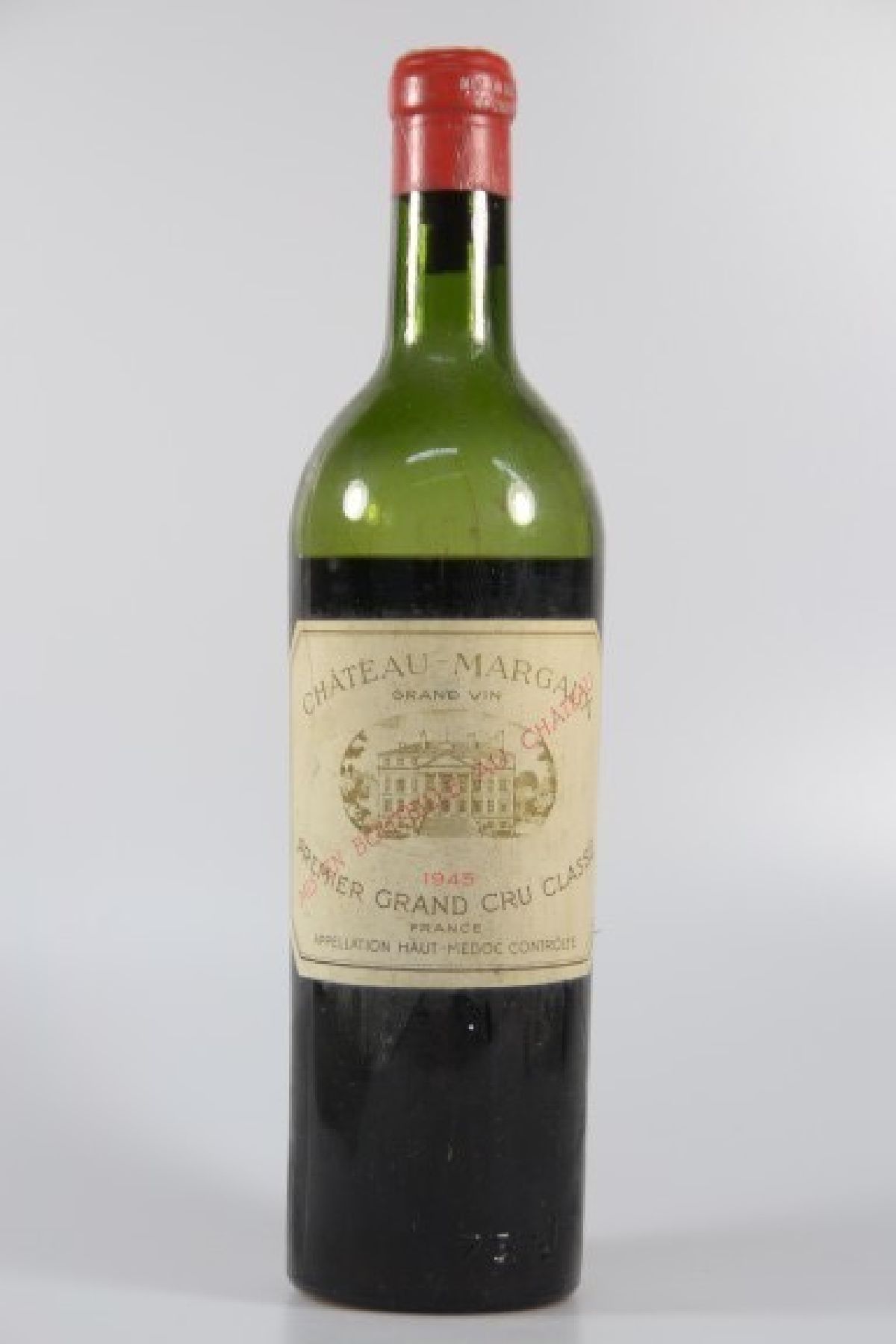 Detail c: 1 Flasche Chateau Margaux 1945, Grand Vin, premier grand Cru Classe, Haut-Medoc, 75cl, below shoulder