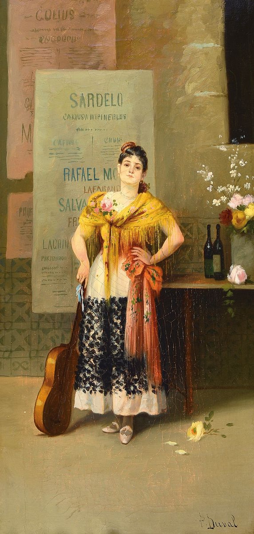 P. Duval, frz. Genremaler, um 1900, Öl/Lwd, Paar Porträts, Junge Sinti mit Gitarre als Verweis auf Erzählkunst und Musik als zugeschriebene ...