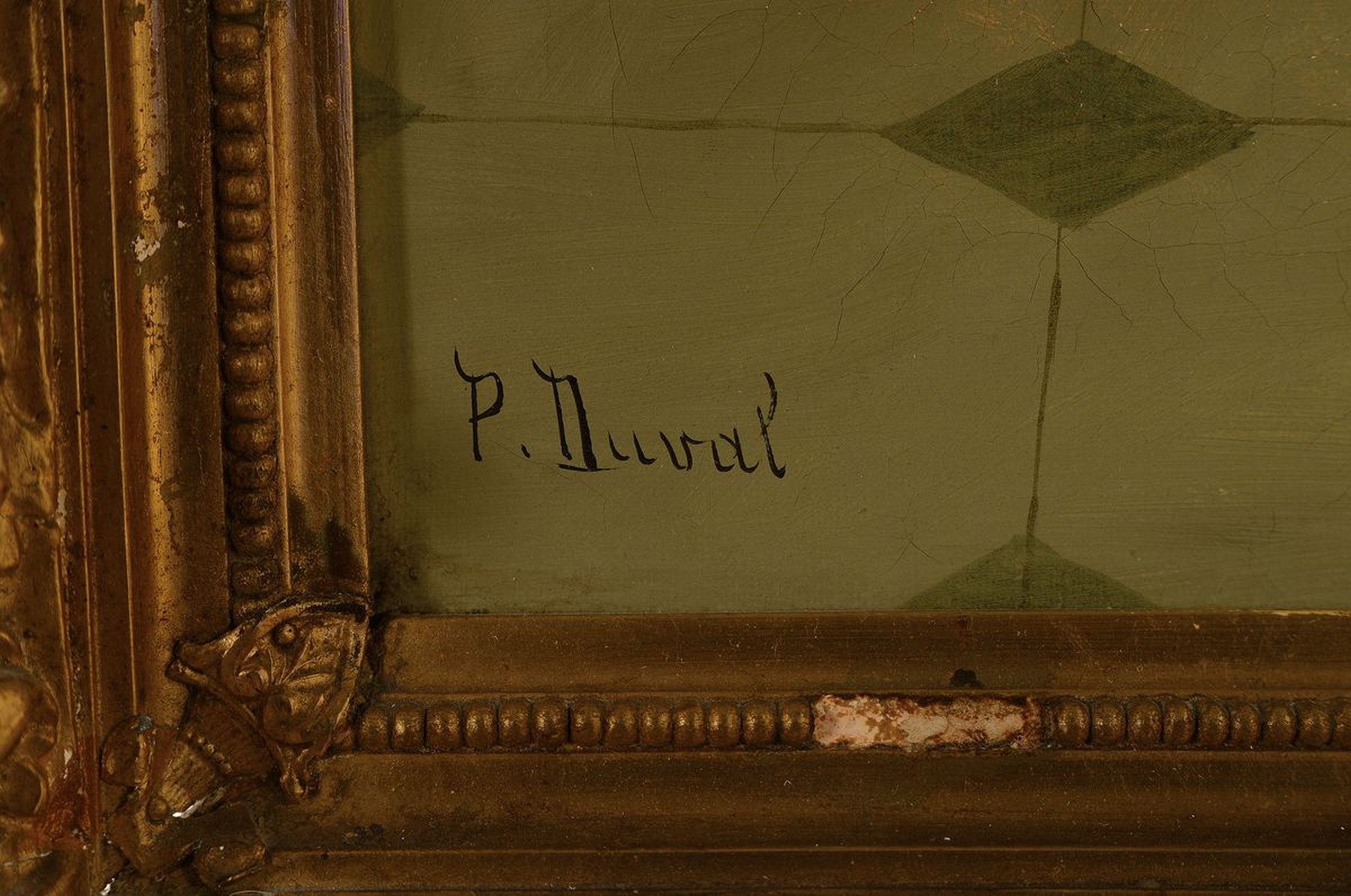 Detail b: P. Duval, frz. Genremaler, um 1900, Öl/Lwd, Paar Porträts, Junge Sinti mit Gitarre als Verweis auf Erzählkunst und Musik als zugeschriebene ...