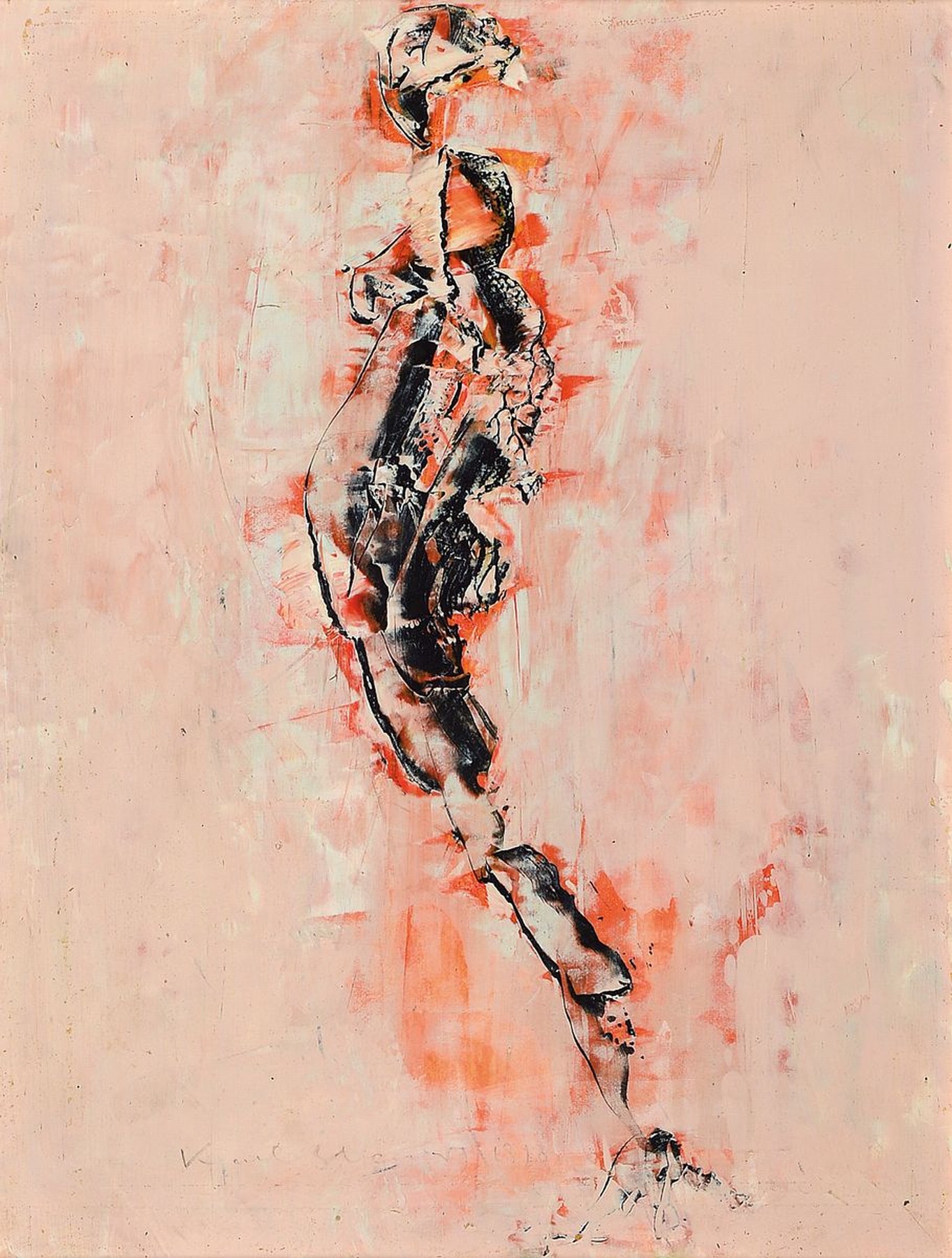 Karl Steiner, österreichischer Künstler des 20 .Jh., Acryl/Platte, abstrahierte weibliche Figur, im weitesten Verständnis als Anlehnung an den ...