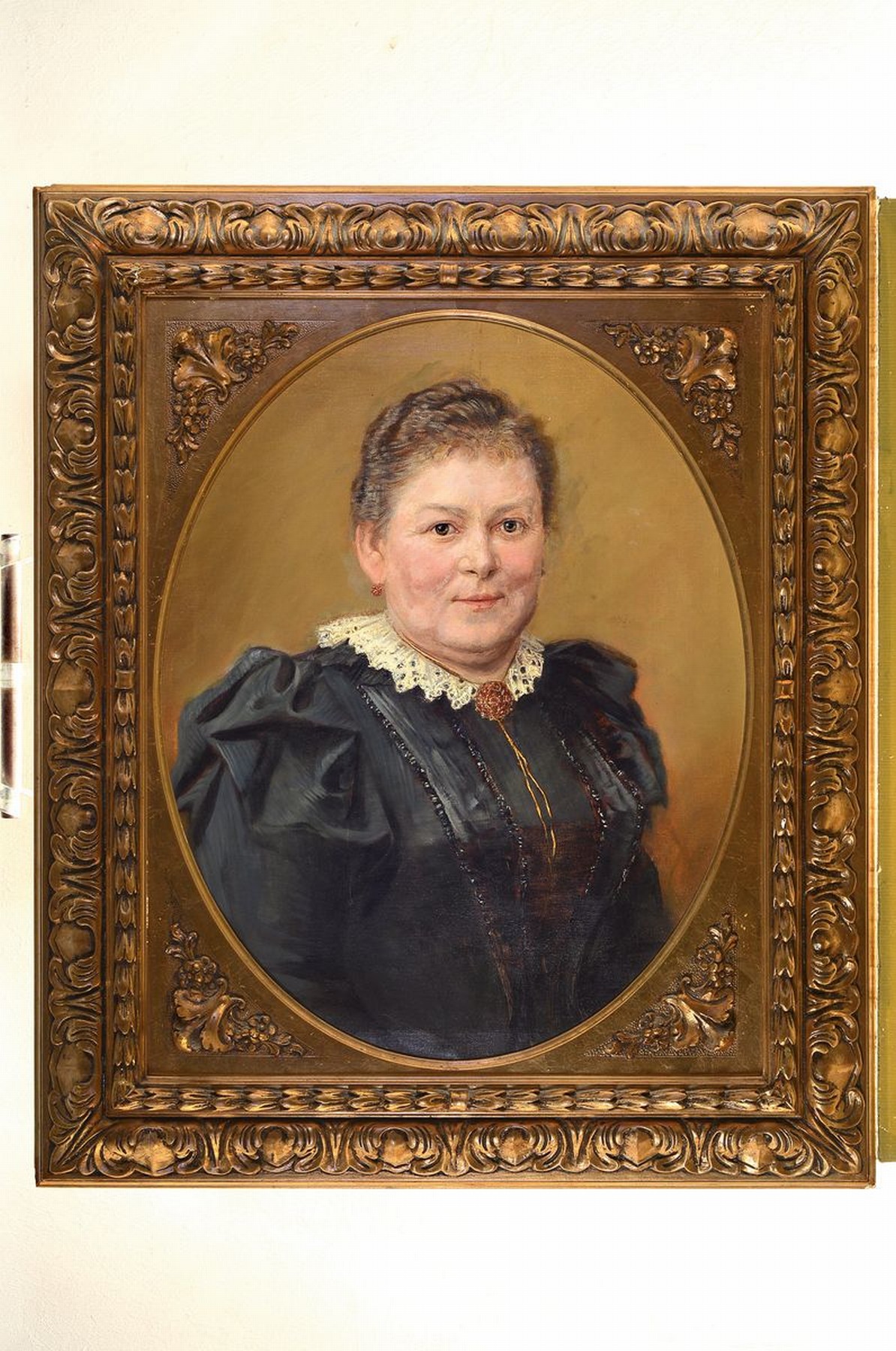 Detail k: Unbekannter Künstler des 19./20.Jh., Zwei Porträts: der junge (vor 1890) Mediziner Robert Koch (1843-1910) und seine erste Ehefrau Emmy Adolfine ...