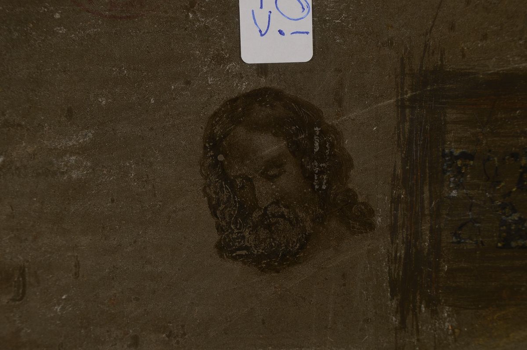 Detail a: Unbekannter Künstler der 1.H. 19.Jh., Münchner Schule, Figurengruppe in ländlicher Idylle, symbolistische Aufladung, hervorragende Beobachtung der ...