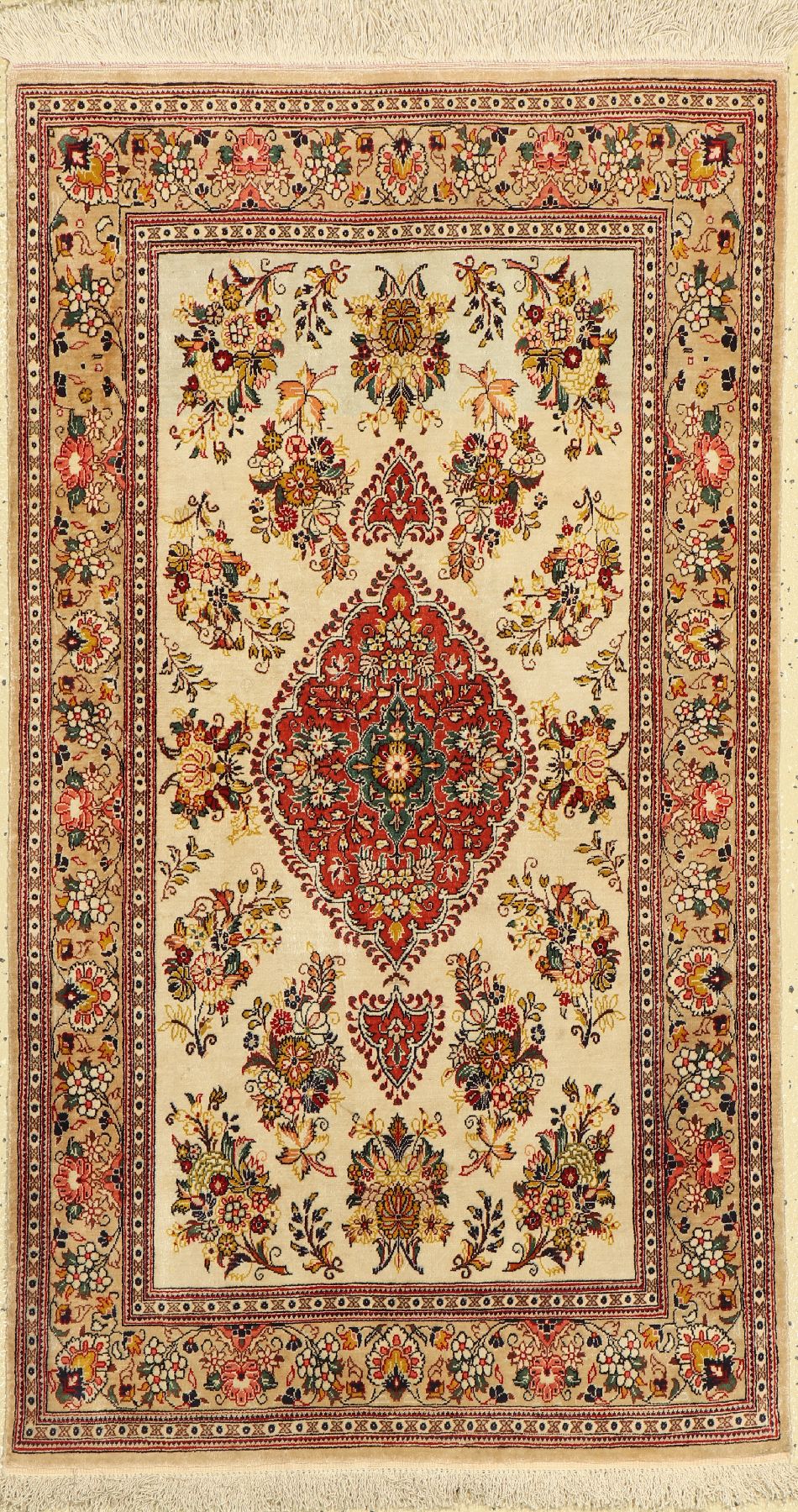 Ghom Seide fein, Persien, ca. 50 Jahre, reine Naturseide, ca. 122 x 88 cm, EHZ: 2