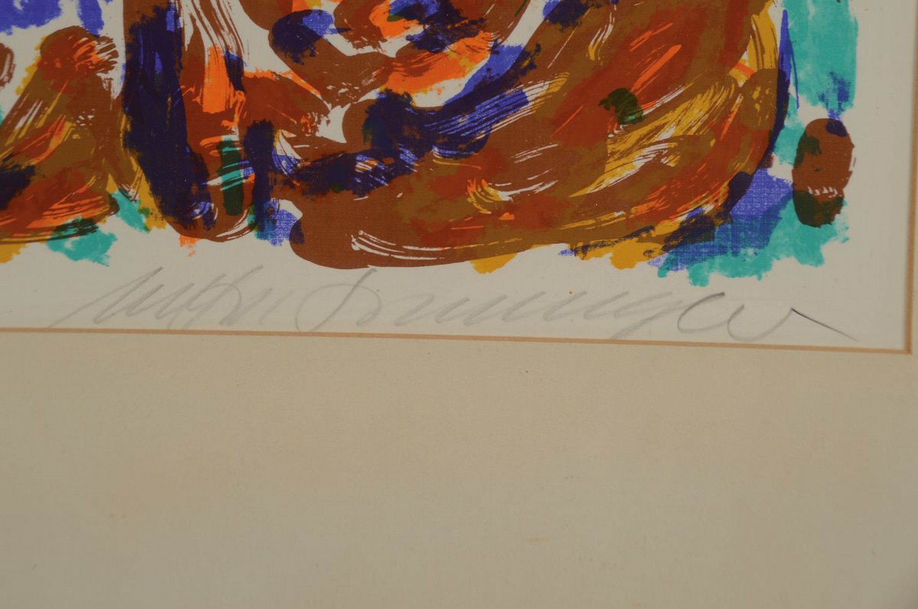 Detail a: Manfred Henninger, 1894 Backnang-1986 Stuttgart, Farblithographie, handsigniert, ca. 21x31cm, PP, u.Gl., R. ca. 40x48cm