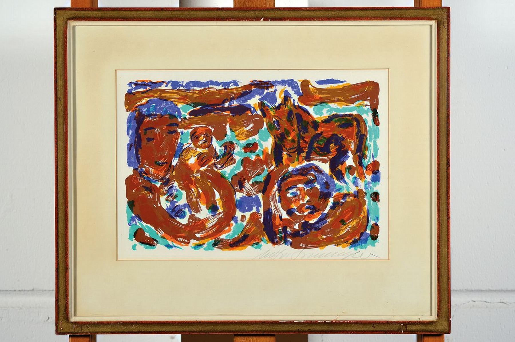 Detail k: Manfred Henninger, 1894 Backnang-1986 Stuttgart, Farblithographie, handsigniert, ca. 21x31cm, PP, u.Gl., R. ca. 40x48cm