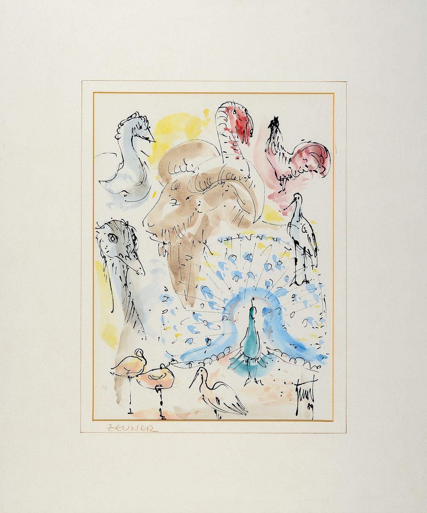 Georg Günther Zeuner, 1923 Dresden-2011 Speyer, Farblithographie von 1989, rechts unten handsigniert, ca. 37x27cm, PP, u.Gl., R.ca.63x53cm