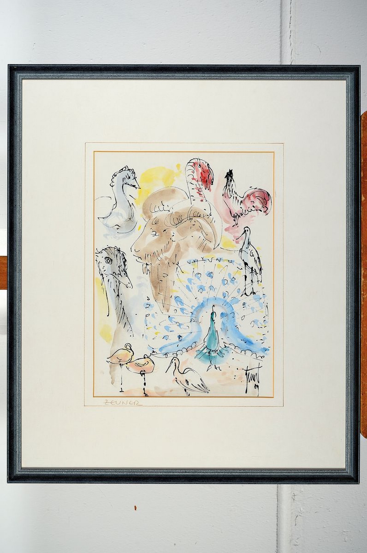 Detail k: Georg Günther Zeuner, 1923 Dresden-2011 Speyer, Farblithographie von 1989, rechts unten handsigniert, ca. 37x27cm, PP, u.Gl., R.ca.63x53cm