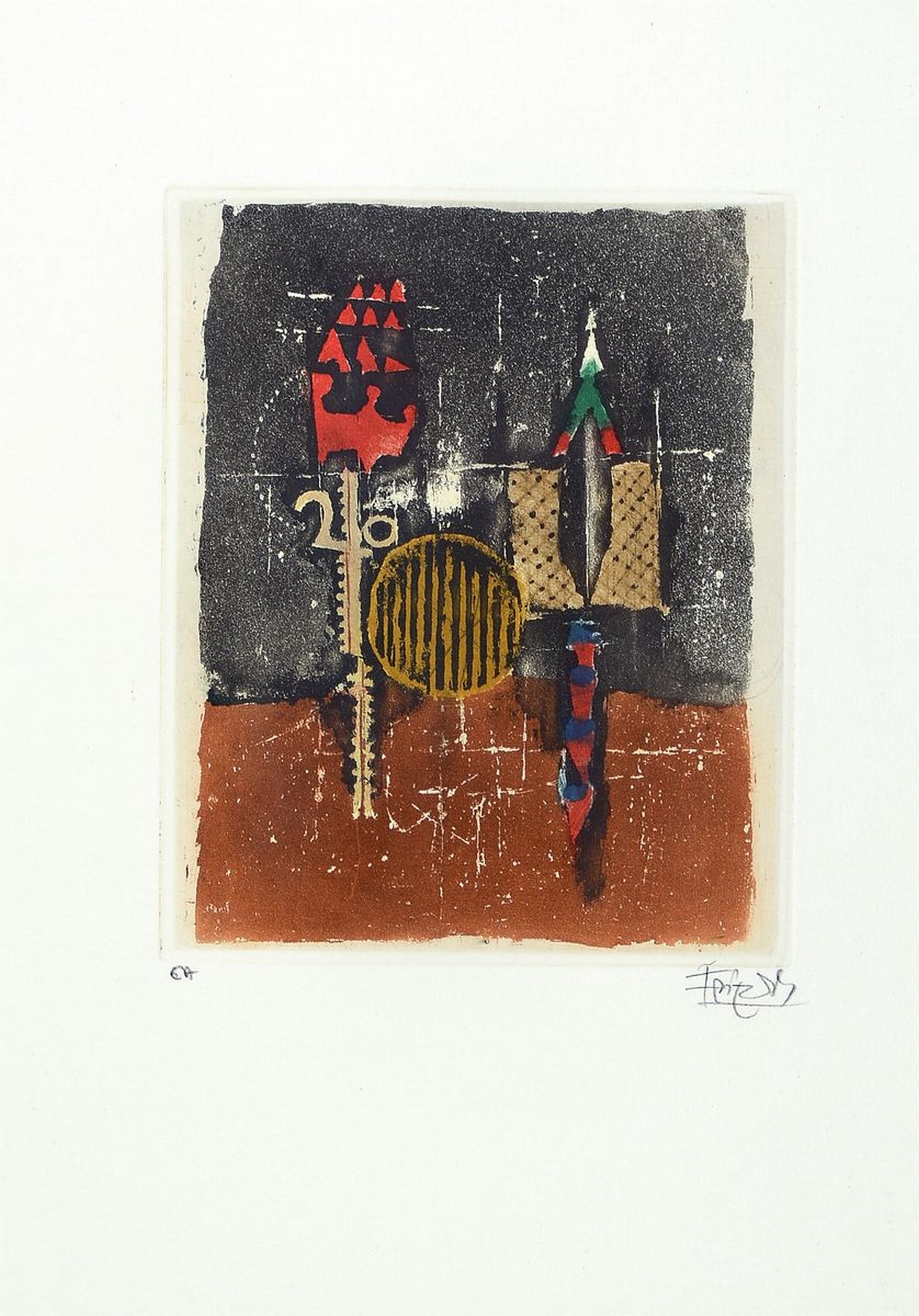 Johnny Friedländer, 1912-1992, drei Farbradierungen, alle handsigniert und als e.a. bezeichnet, zwei davon ca. 17x13.5cm,PP, u.Gl., R. ca. 42x32cm; ...