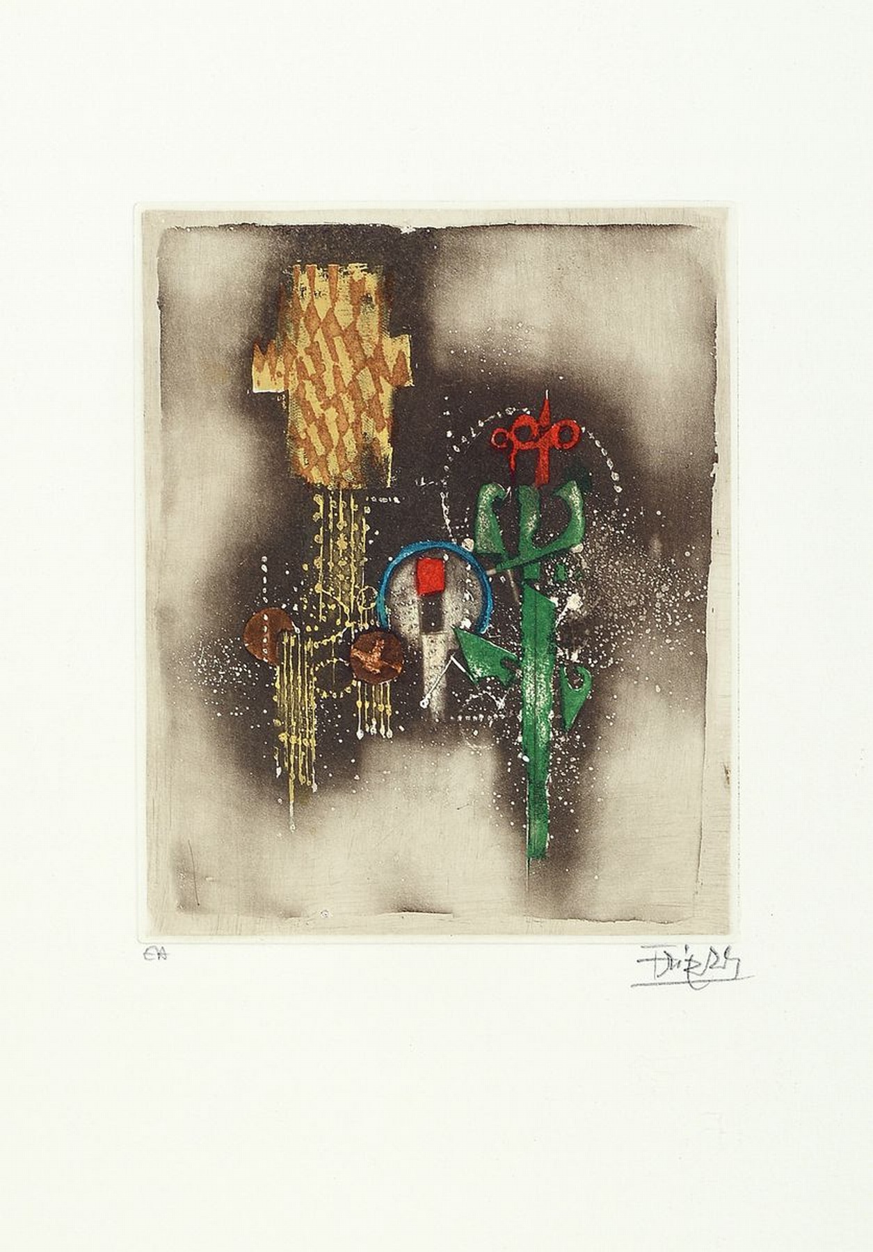 Detail a: Johnny Friedländer, 1912-1992, drei Farbradierungen, alle handsigniert und als e.a. bezeichnet, zwei davon ca. 17x13.5cm,PP, u.Gl., R. ca. 42x32cm; ...