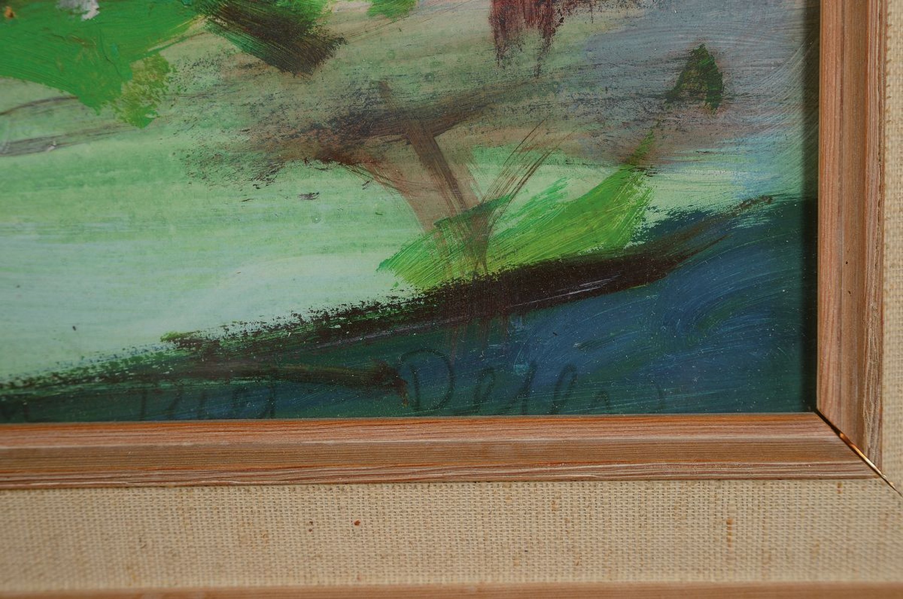 Detail a: Hans Rolf Peter, 1926-2020, Blick durch blühende Bäume auf das Hambacher Schloß, Gouache auf Malkarton, rechts unten signiert, ca. 44x64cm, u.Gl., ...
