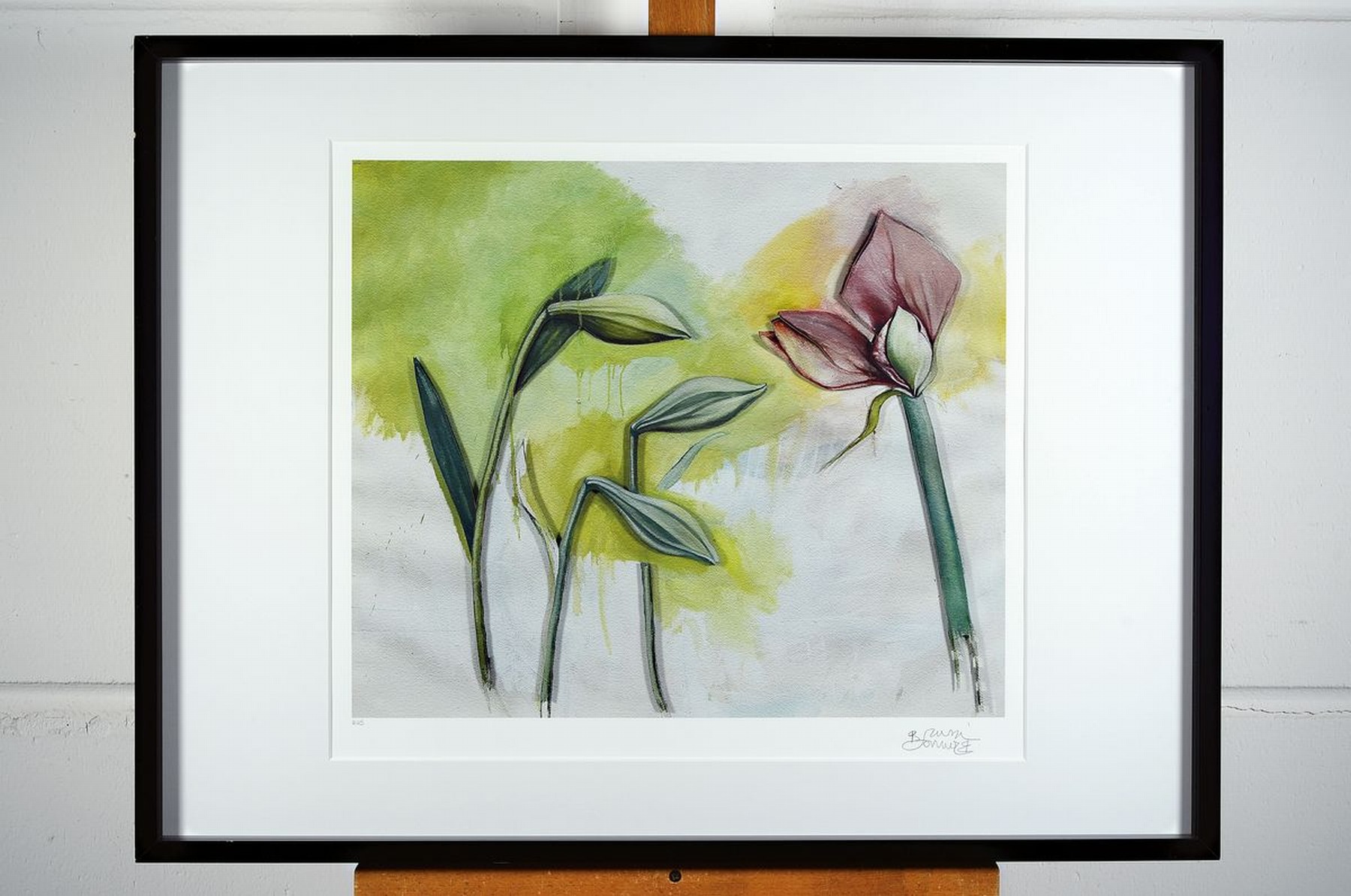 Detail k: Bruno Bruni, geb. 1935 Gradara/Italien, Amaryllis, dreidimensionale Farblithographie, num. 9/25, handsigniert, ca. 42x50cm, PP, u.Gl., R. ca. 82x62cm