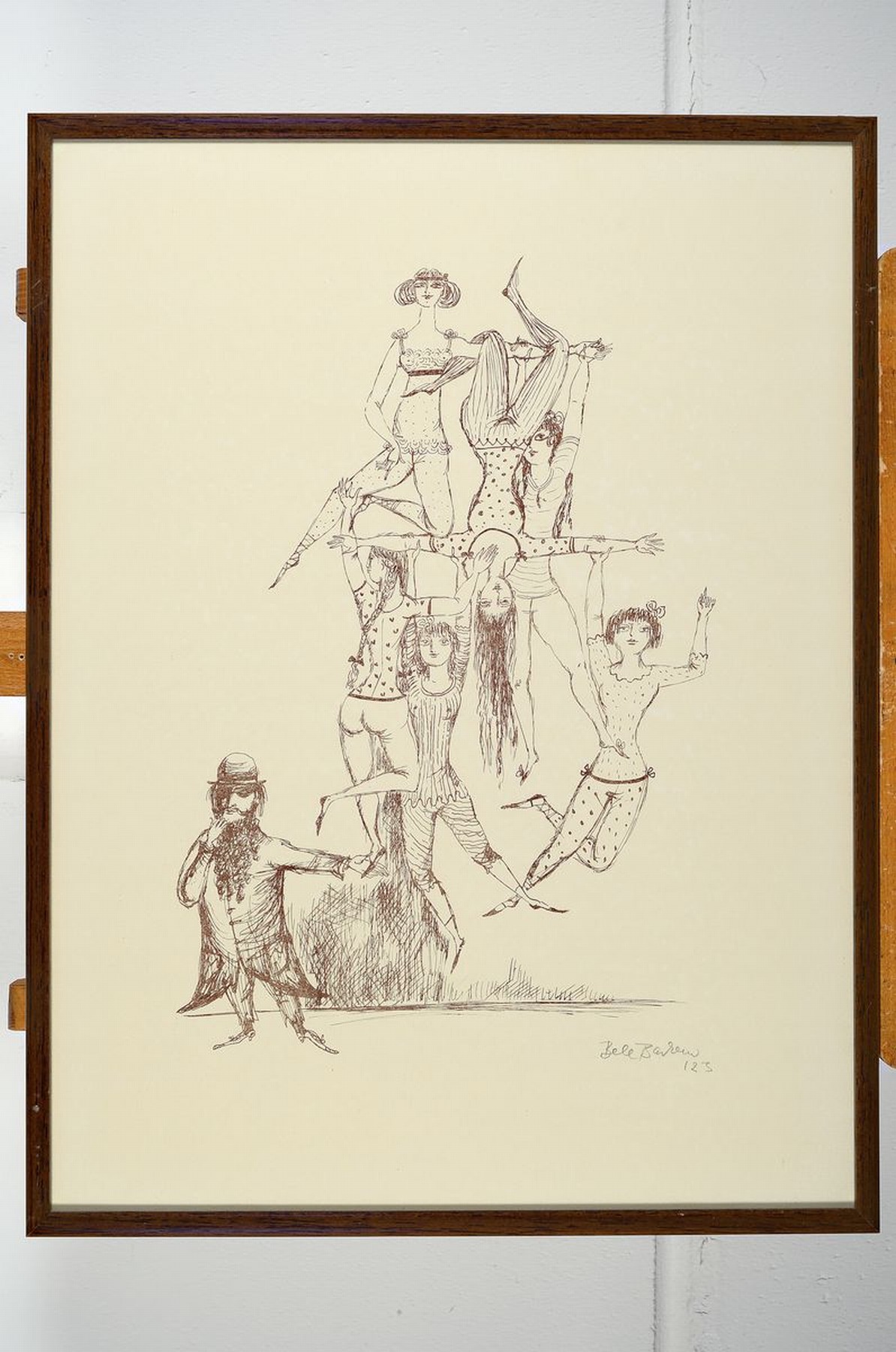 Detail k: Bele Bachem, 1916 Düsseldorf-2005 München, Lithographie, Schwebeübung, Ed. 123, rechts unten signiert, unter Glas gerahmt, 66x50 cm