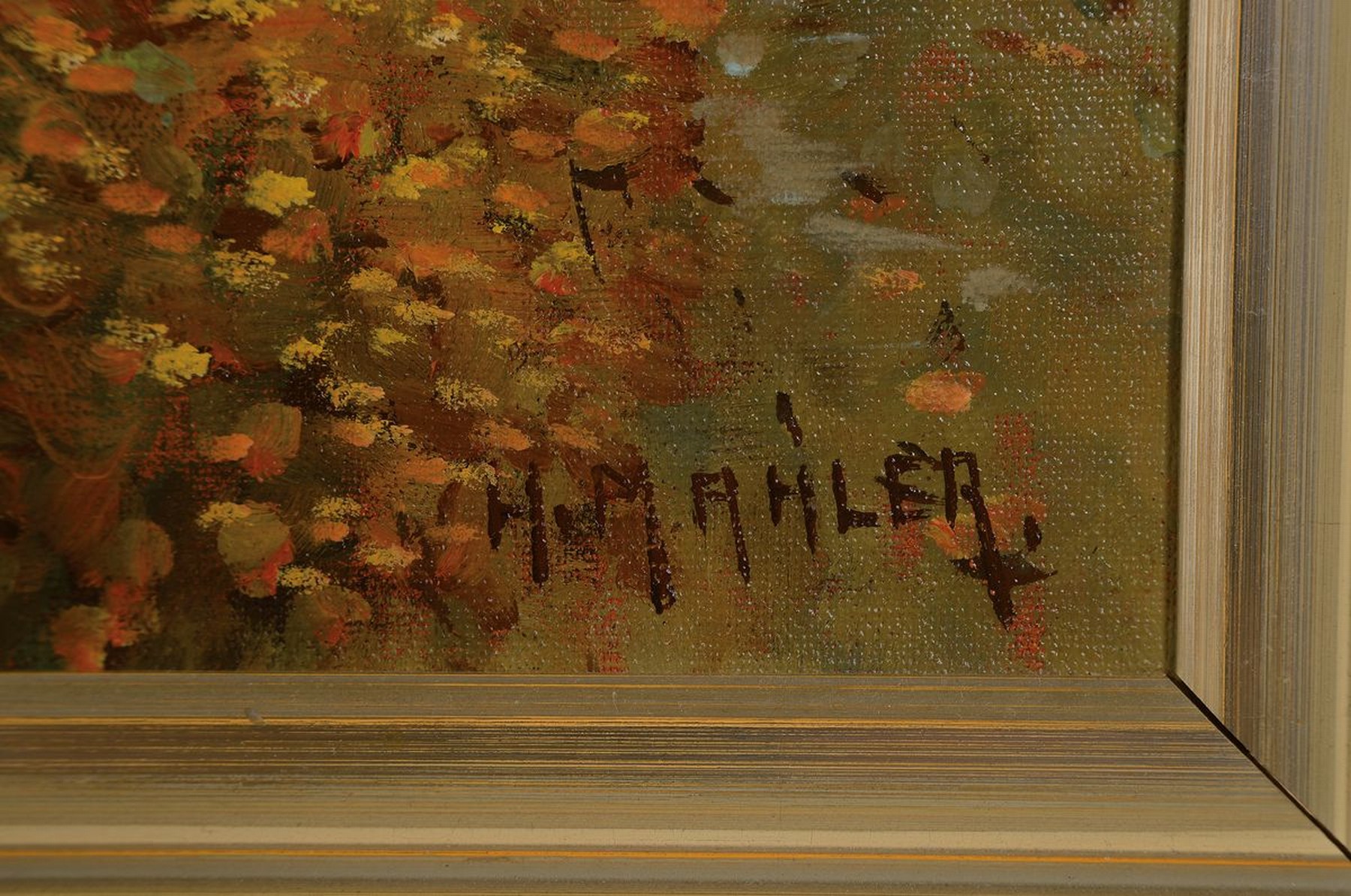 Detail a: Herman Mahler, um 1900, Bachlandschaft, Öl/Lwd, signiert, l. Gebr.- und Altersschäden, ca. 80 x 60 cm, rest.
