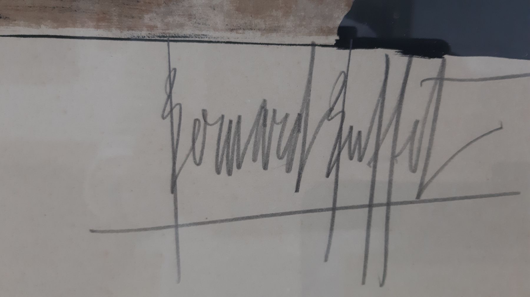 Detail x: Bernard Buffet, 1928 Paris-1999 Tourtour, Lithographie, Visage (1958), Ed. 68/108, rechts unten mit Bleistift signiert, unter Glas gerahmt, lt. ...