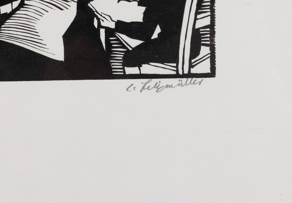 Detail c: Conrad Felixmüller, 1897 Dresden-1977 Berlin , Ausstellungsbroschüre der Städtischen Galerie Villa Streccius, Landau 1972, Zum 75. Geburtstag des ...