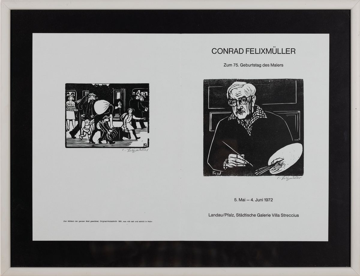 Detail k: Conrad Felixmüller, 1897 Dresden-1977 Berlin , Ausstellungsbroschüre der Städtischen Galerie Villa Streccius, Landau 1972, Zum 75. Geburtstag des ...
