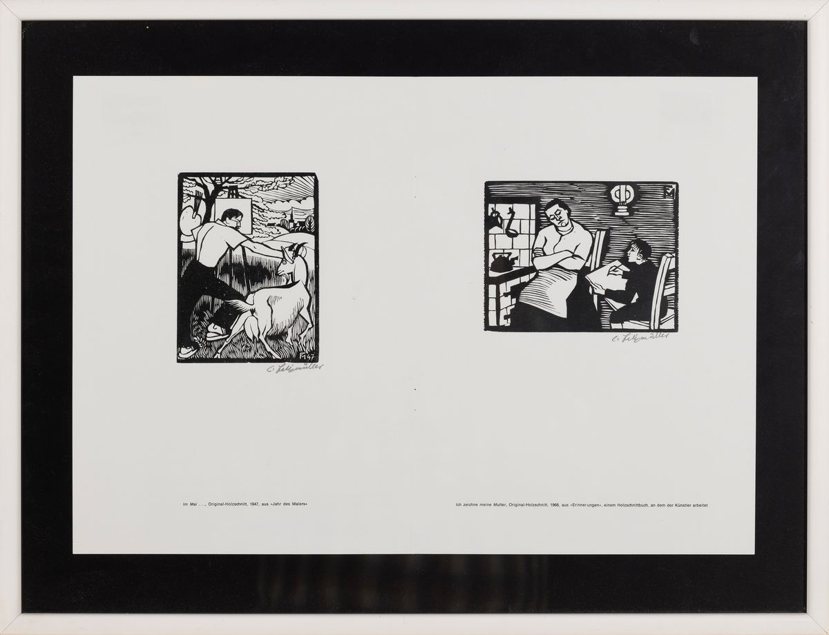 Detail m: Conrad Felixmüller, 1897 Dresden-1977 Berlin , Ausstellungsbroschüre der Städtischen Galerie Villa Streccius, Landau 1972, Zum 75. Geburtstag des ...