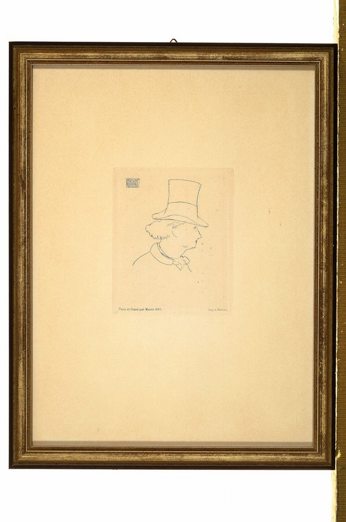 Detail n: Zwei Radierungen, Pierre Auguste Renoir (1841 -1919), Edouard Manet (1832-1883), Renoir: Darstellung der franz. Impressionistin Berthe Morisot ...