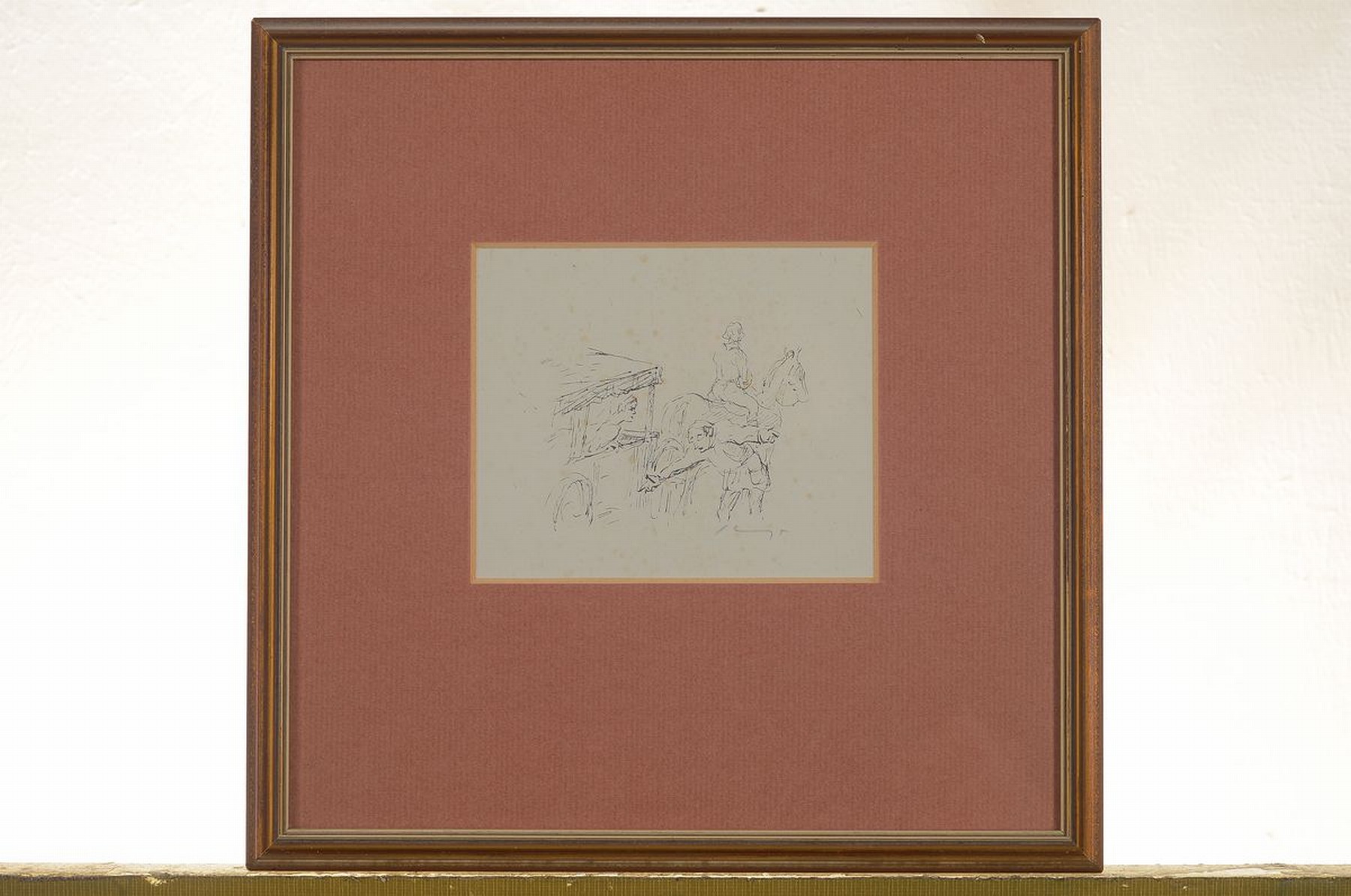 Detail k: Max Slevogt, 1868 Landshut-1932 Leinsweiler,Lithographie, Achilleus erfährt vom Tod Patroklos, dazu: höfische Szene, Dame in Kutsche, je rechts ...