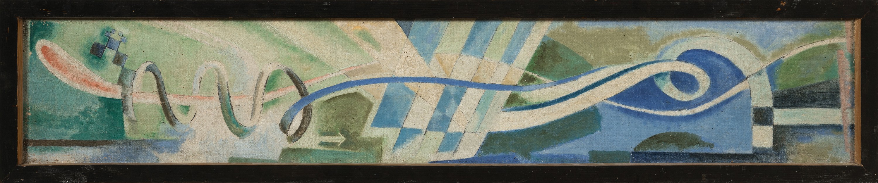 Detail k: Kurt Scheele, 1905 Frankfurt - 1944 Smolensk, , Zuschreibung, "Ablauf", Öl/Lwd, verso rückseitig bezeichnet Kurt Scheele, 1932, Ablauf, ...