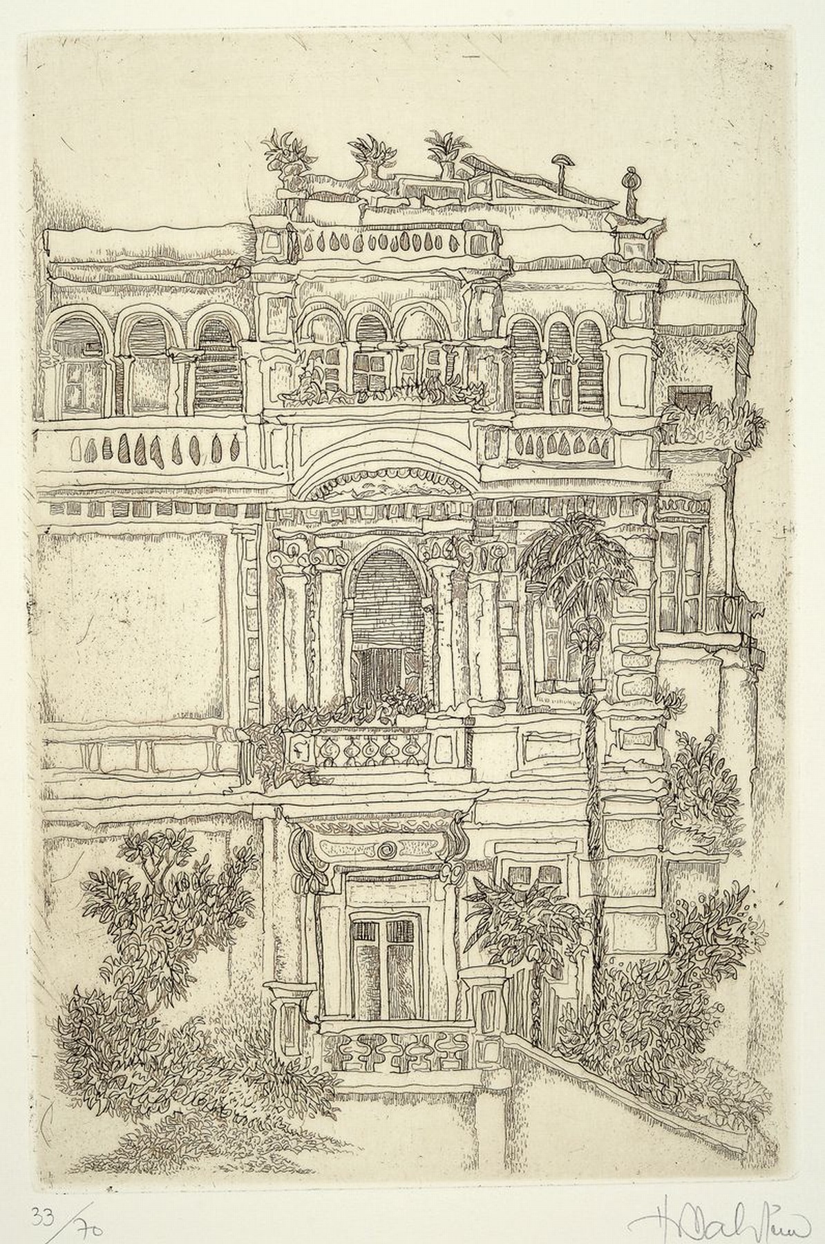 Hans Dahlem, 1928 - 2006, Roma, Mappe mit sechs Radierungen nach Texten von Hand Bender, Manfred Esser, Ludwig Harig, Michael Krüger, Oskar Pastior, ...