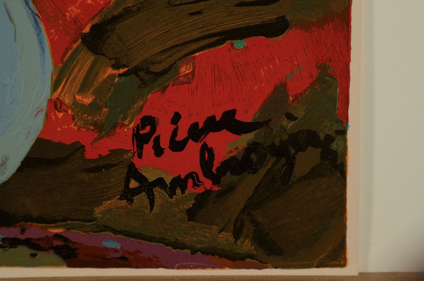Detail a: Pierre Ambrogiani, 1907-1985, "Bouquet", Farbholzstich/Bütten, rechts unten sign., Drucker/Verlag: Raymond Jacquet, Paris, ca. 51x35 cm