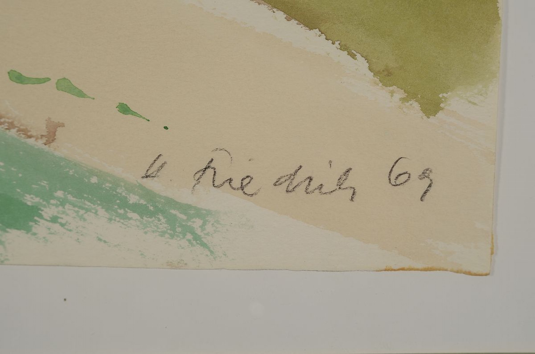 Detail c: Heinz Friedrich, 1924-2018 Schwetzingen, Darstellung Casteggio, Aquarell, rechts unten signiert und datiert (19)69, links unten Ortsbezeichnet ...