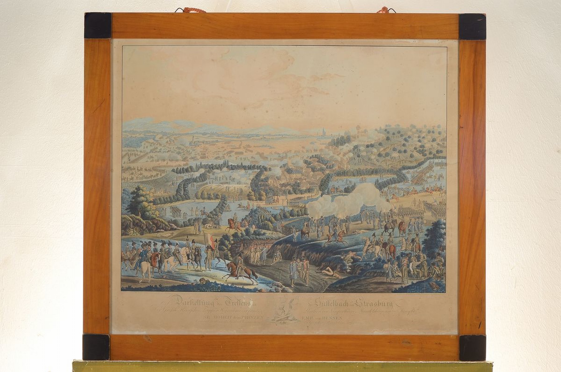 J.C. Susemihl 1767-1847 nach A. Frhr. von Perglas, Aquatintaradierung, 19. Jh., Darstellung des Treffens an der Sulfelbach bey Strasburg, der Grosh. ...