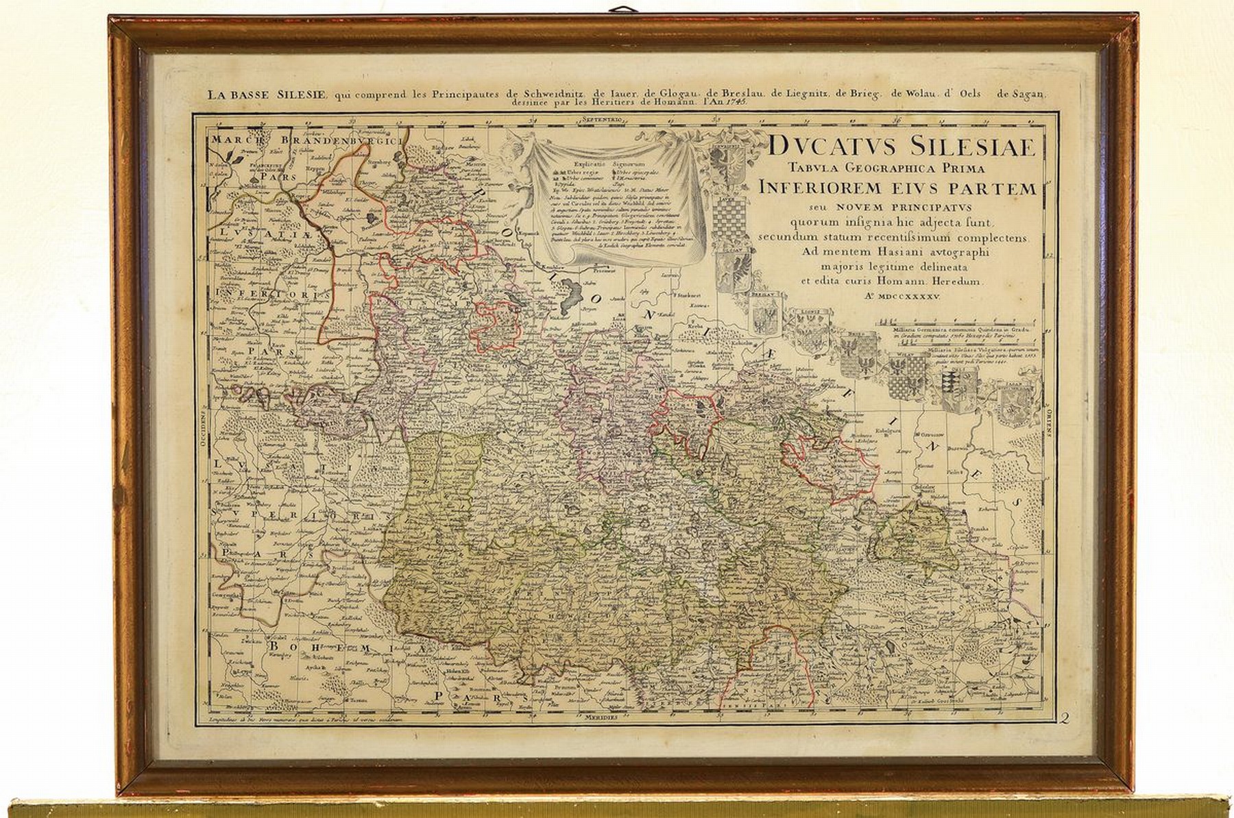 Detail k: Drei Kupferstichkarten, Homann, 18. Jh. Brandenburg, Württemberg/Bayern und Sachsen, später koloriert, altersbedingt gebräunt bzw. Altersspuren, ...