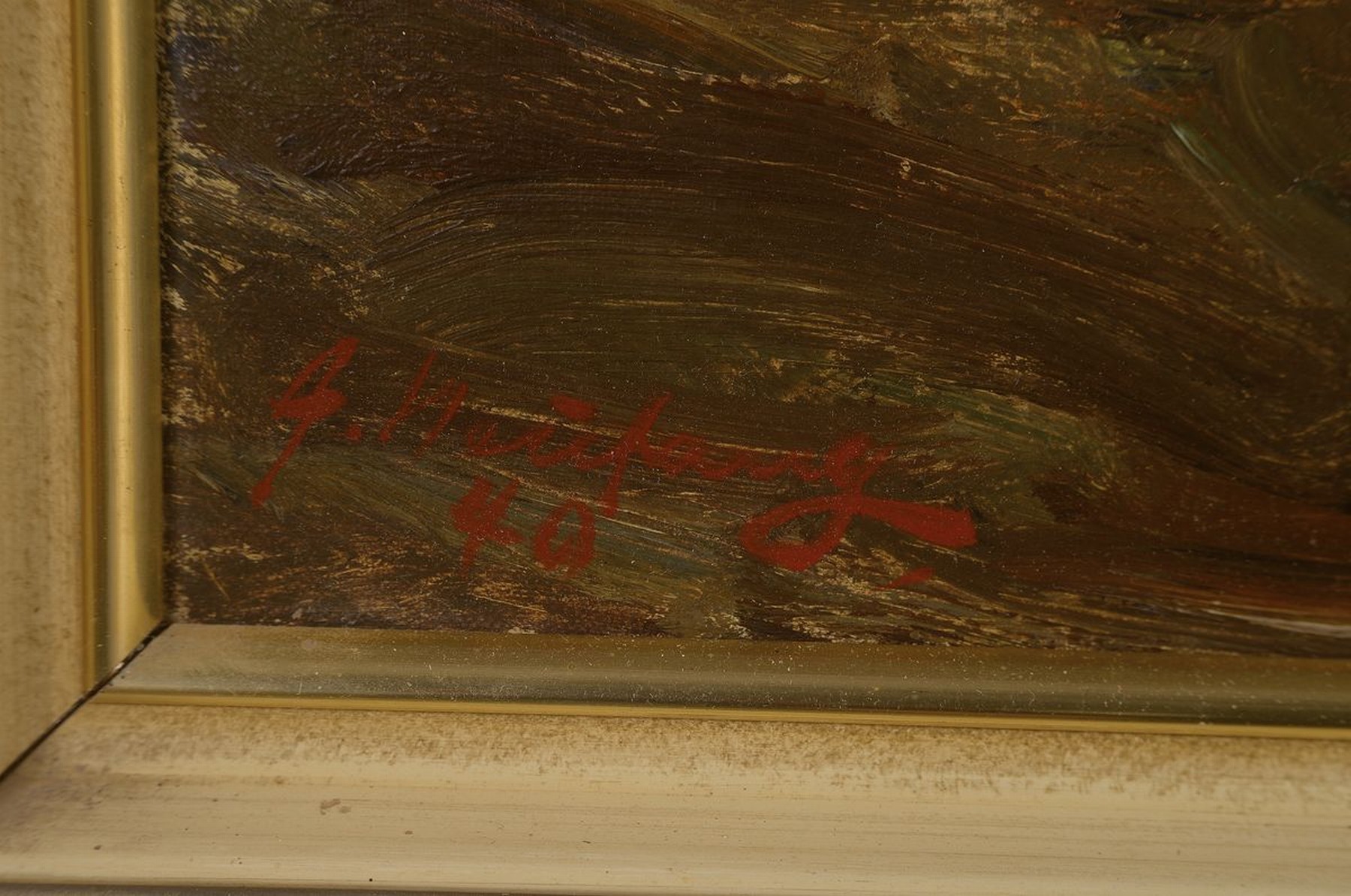 Detail a: Heinrich Neufang, 1897 Saarbrücken-1956 München, vier Männer im Weinkeller, Öl/Lwd, links unten signiert, ca. 100x92cm, R. ca. 110x102cm