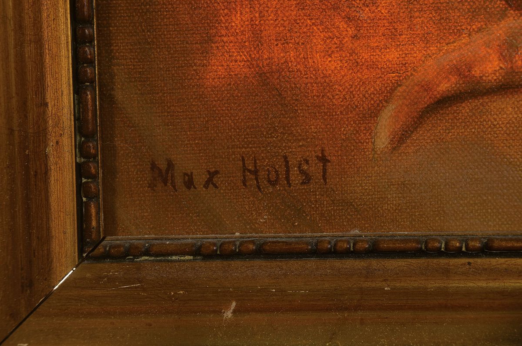 Detail a: Max Holst, Künstler des 20.Jh., Bildnis zweier Katzen in bäuerlichem Interior, links unten signiert, Öl/Lwd, ca. 30x40/41x50 cm