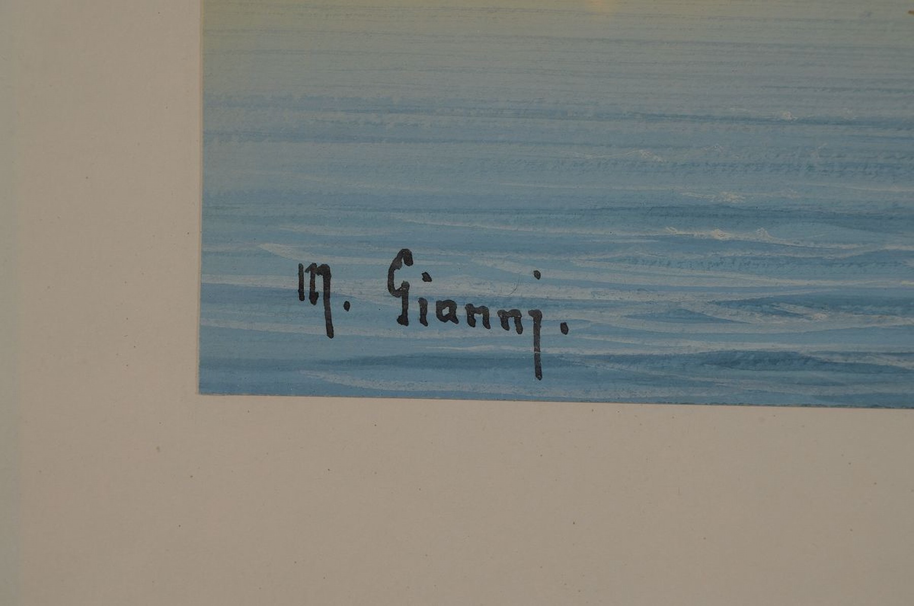 Detail a: Maria Gianni, 1873 - 1956,Küste von Neapel mit Blick auf den Vesuv, Gouache/Papier, li. u. signiert, ca. 18 x 41 cm, unter Glas, Rahmen, ca. 33 x 54 ...