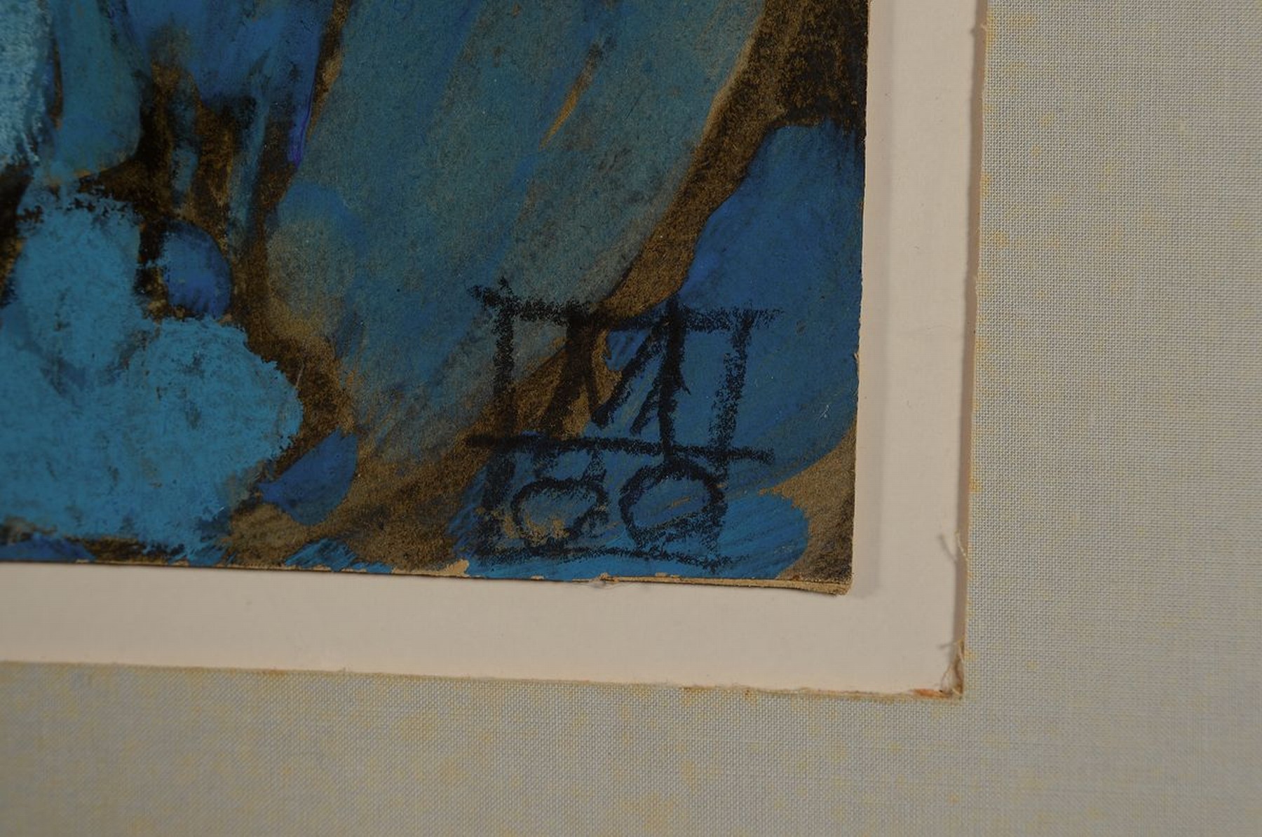 Detail b: Unbekannter Monogrammist M, dat. 80, zwei Landschaftsdarstellungen, Mischtechnik/ Papier, monogrammiert M 80 im geteilten Rechteck, ca. 42 x 52 cm, ...