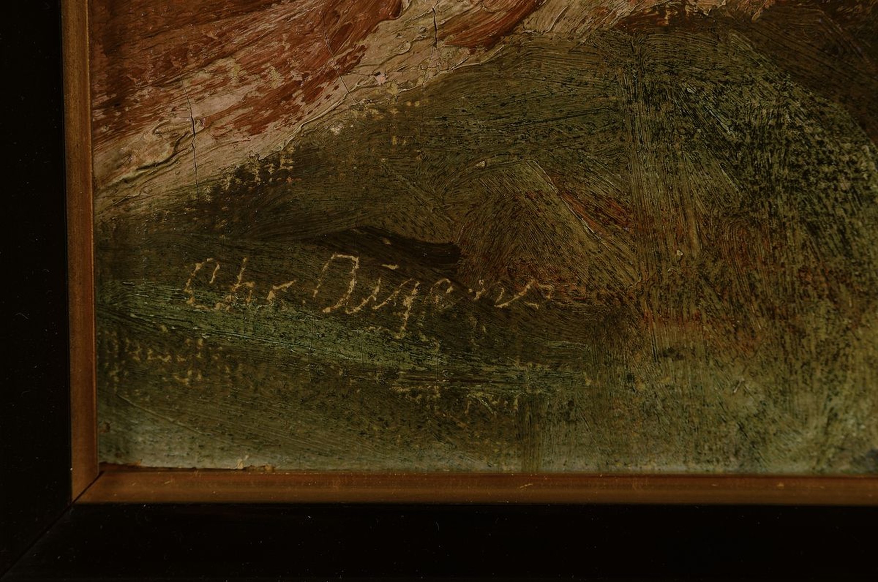 Detail a: Christian Aigens, 1870-1940 Kopenhagen, Porträt einer jungen Frau von hinten, Öl/Holz, rechts unten signiert, ca. 33x26cm, R. ca. 43x36cm