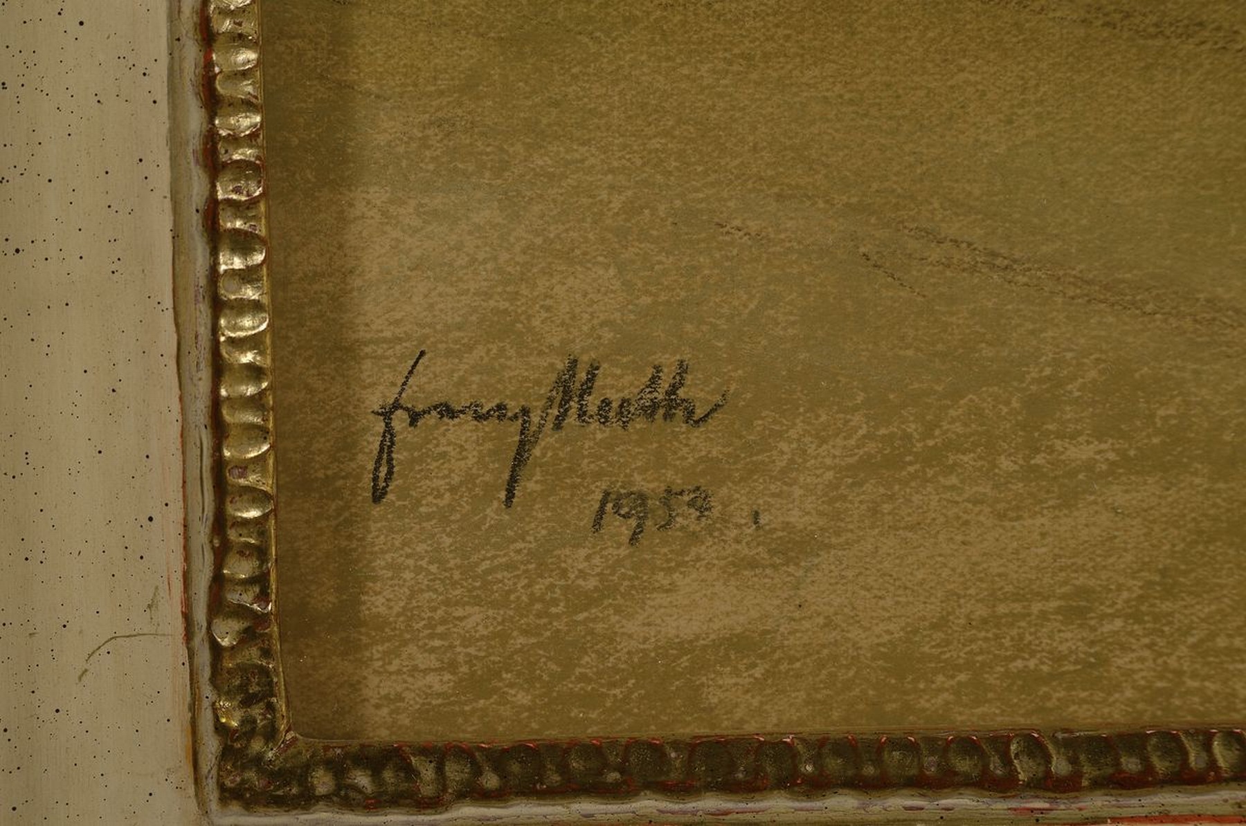 Detail a: Franz Huth, 1876 Pößneck-1970 Weimar, Geburtszimmer von Friedrich Schiller, , Pastell auf Papier, links unten signiert, ca. 41x29cm, u.Gl., R. ...