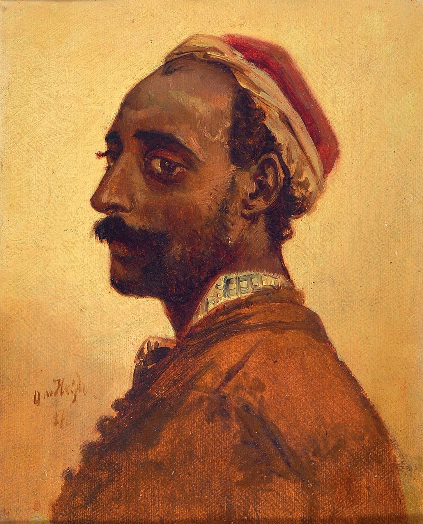 Otto Johann Heinrich Heyden, 1820 Ducherow/Vorpommern-1897 Göttingen, Studium an der Akademie Berlin, hier: Porträt eines orientalischen Herrn, ...