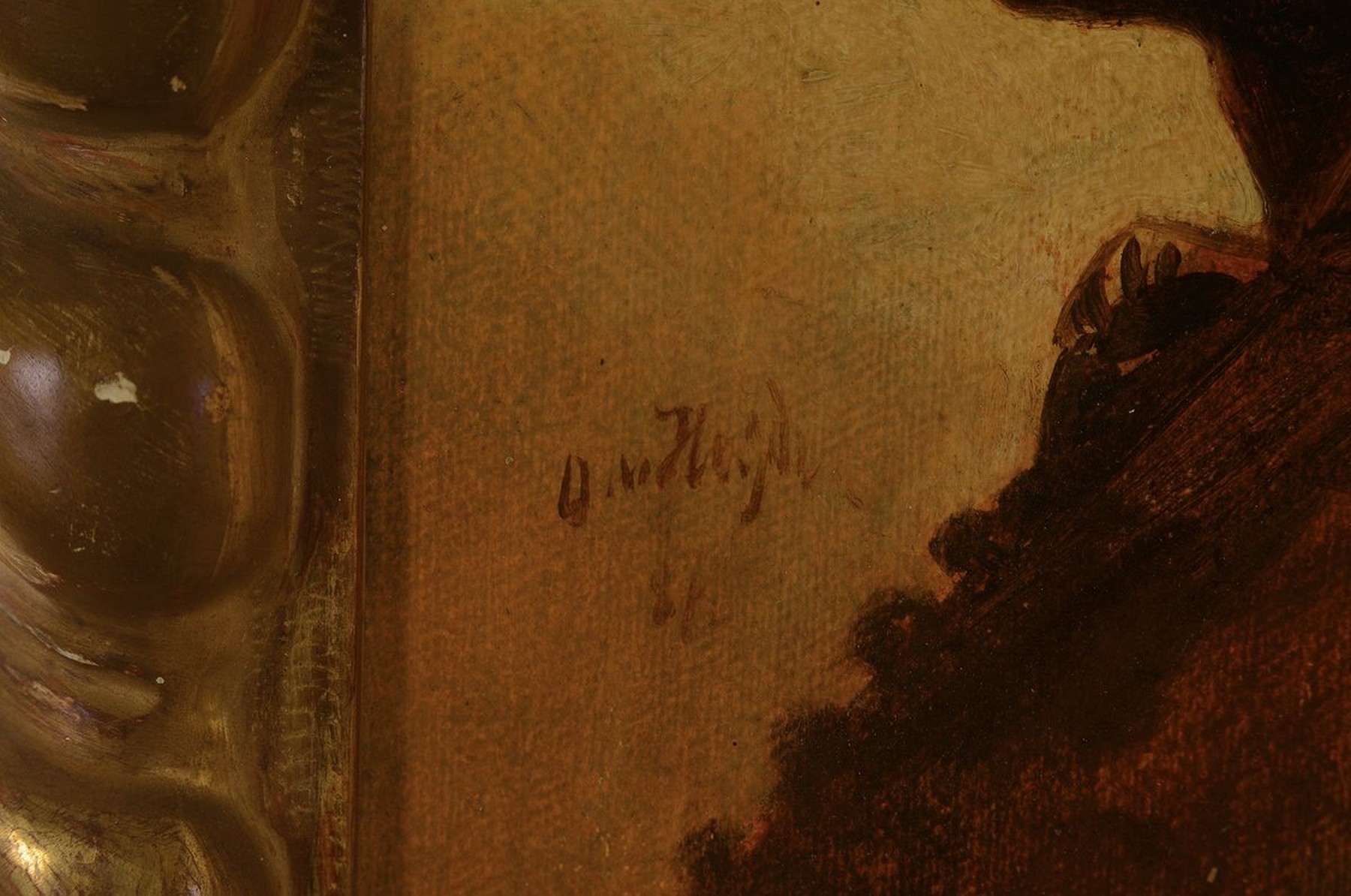 Detail l: Otto Johann Heinrich Heyden, 1820 Ducherow/Vorpommern-1897 Göttingen, Studium an der Akademie Berlin, hier: Porträt eines orientalischen Herrn, ...