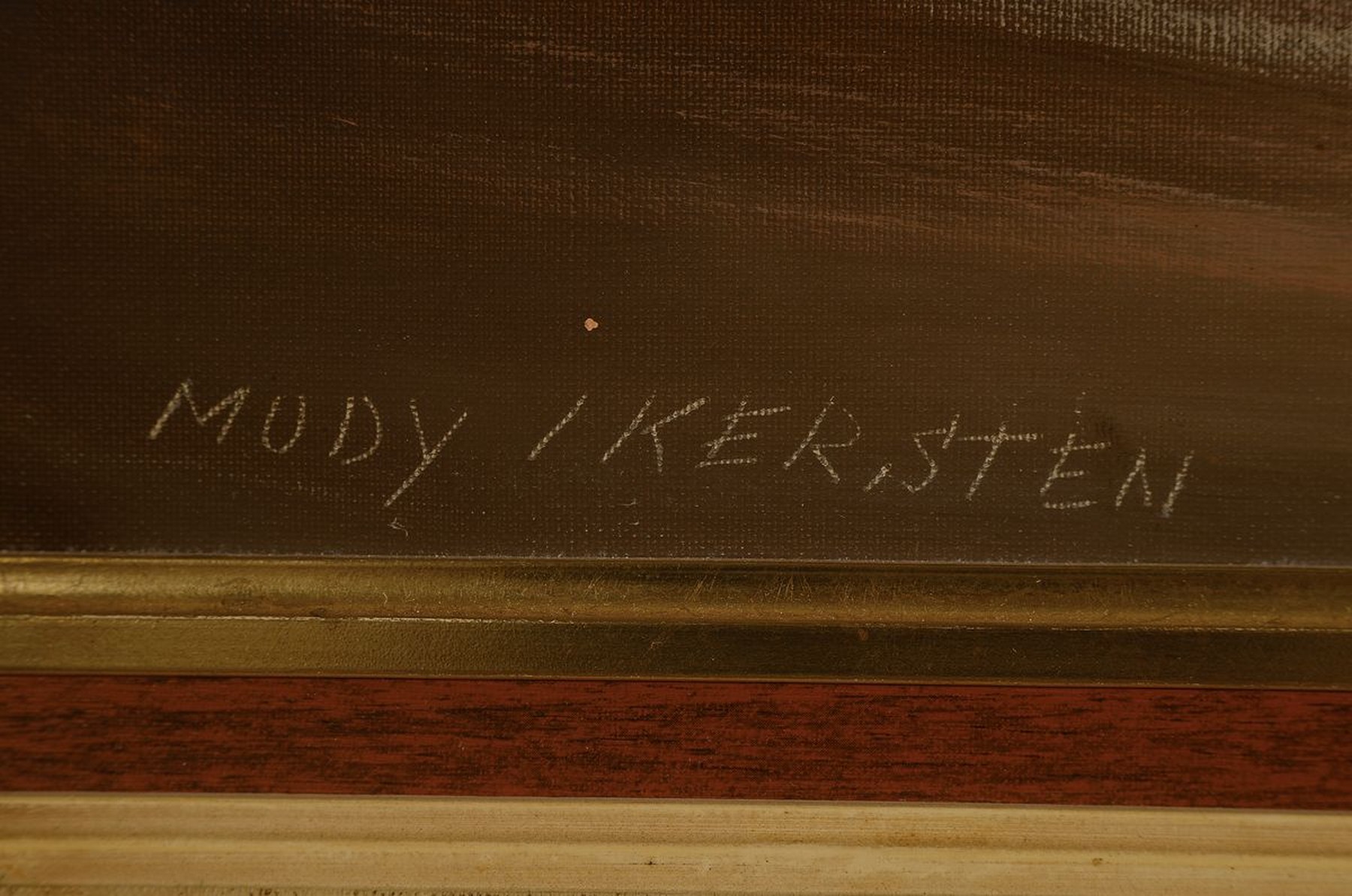 Detail a: Modey Kersten, geb. 1921, reüssierte vor allem in dekorativen Seestücken im Großformat, hier: Stimmungsvolle Meeresbrandung im Abendlicht, links ...