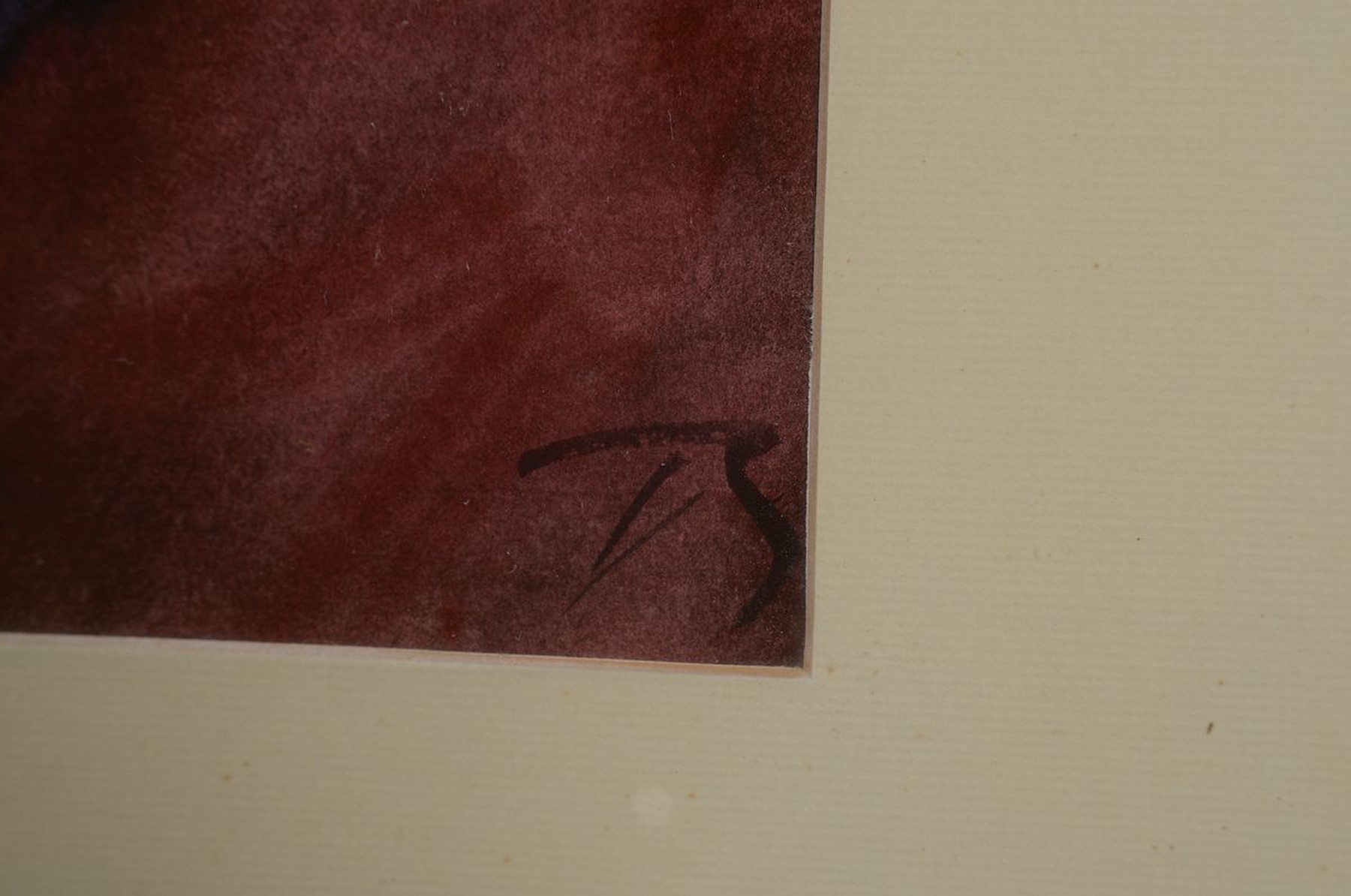 Detail a: Herbert Beck, 1920 Leipzig, "südliche Landschaft", Aquarell/Papier, rückseitig auf Rahmen mit bezeichnetem Galerieetikett, re. u. ...