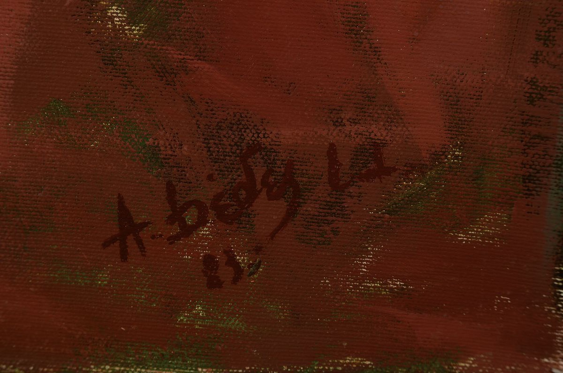 Detail a: Apostolos Dedes, geb. 1937, griechischer Expressionist, mythologische Landschaft, Acryl/Lwd/Hartfaser, signiert und dat. 83, ca.74x81cm