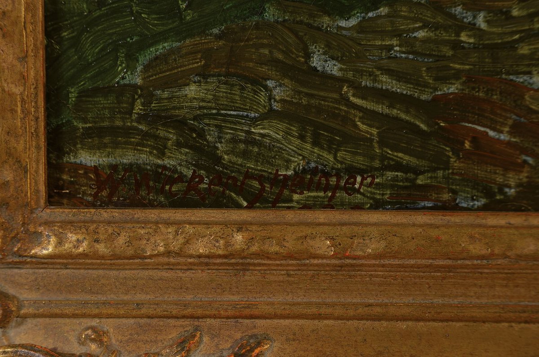 Detail a: Wilhelm Wickertsheimer, 1886 Lahr-1868 Offenburg, Unterrichtet vom schweizer Maler August Burkhardt und Hans Thoma an der Kunstgewerbeschule ...